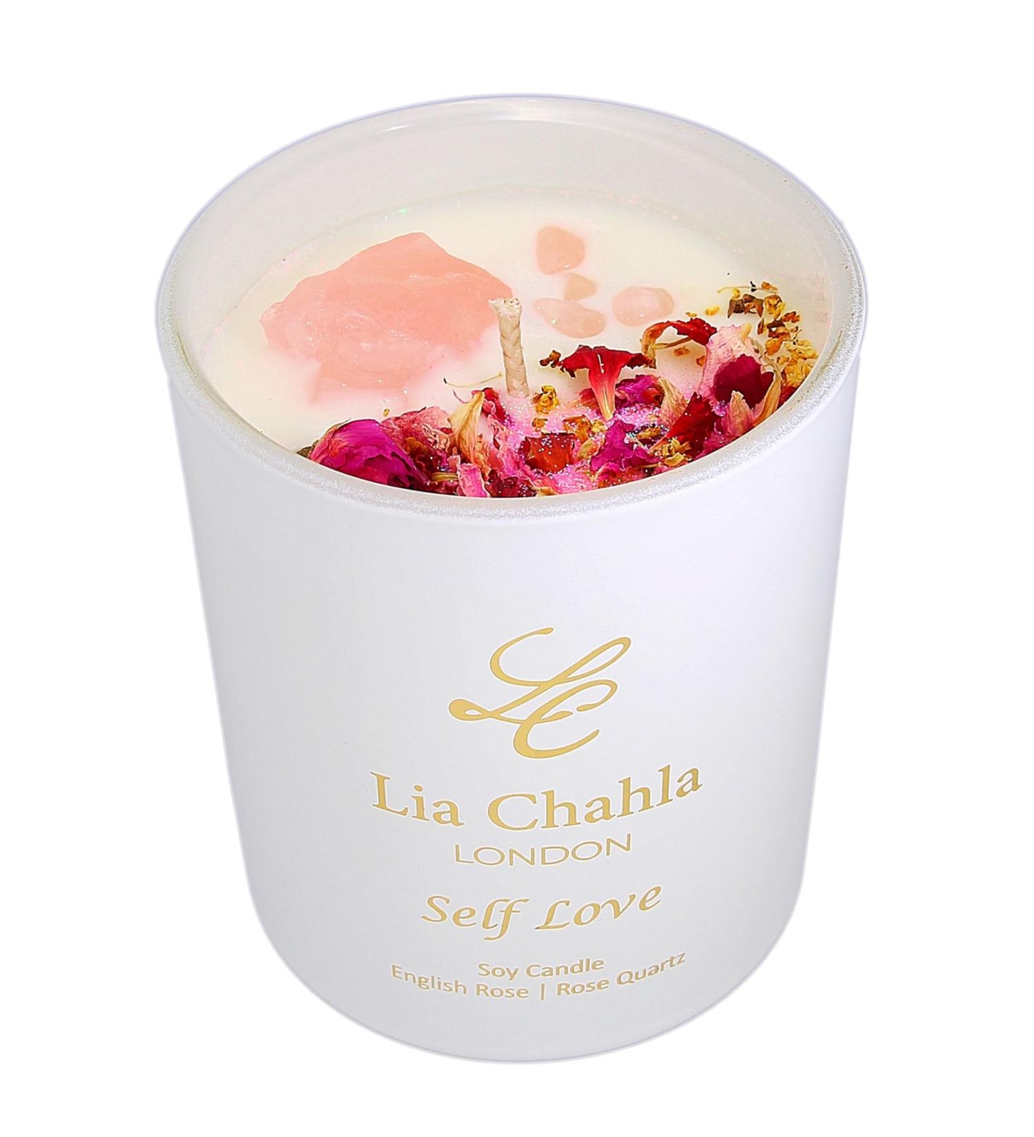 LIA CHAHLA LONDON Luxury Rose Quartz Candle 10 oz | Scented English Rose Candle Gift with Essential Oils | Self Love/Rose Quartz 10 Oz - Buy Online on GoSupps.com