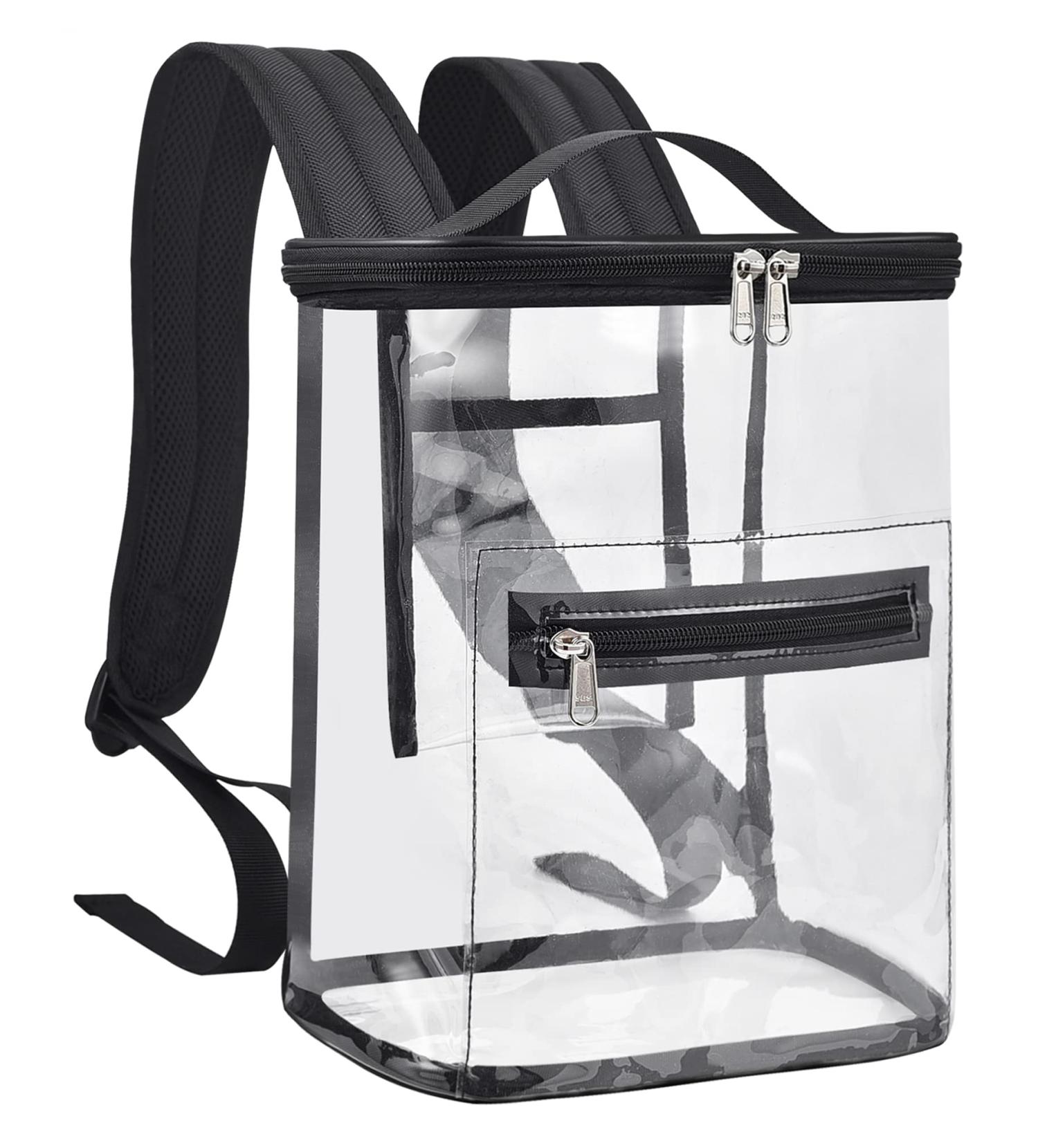 Girls' Heavy Duty Clear Backpack 12x12x6 - Stadium Approved Clear Lunch Bag with Adjustable Shoulder Strap - Buy Online on GoSupps.com