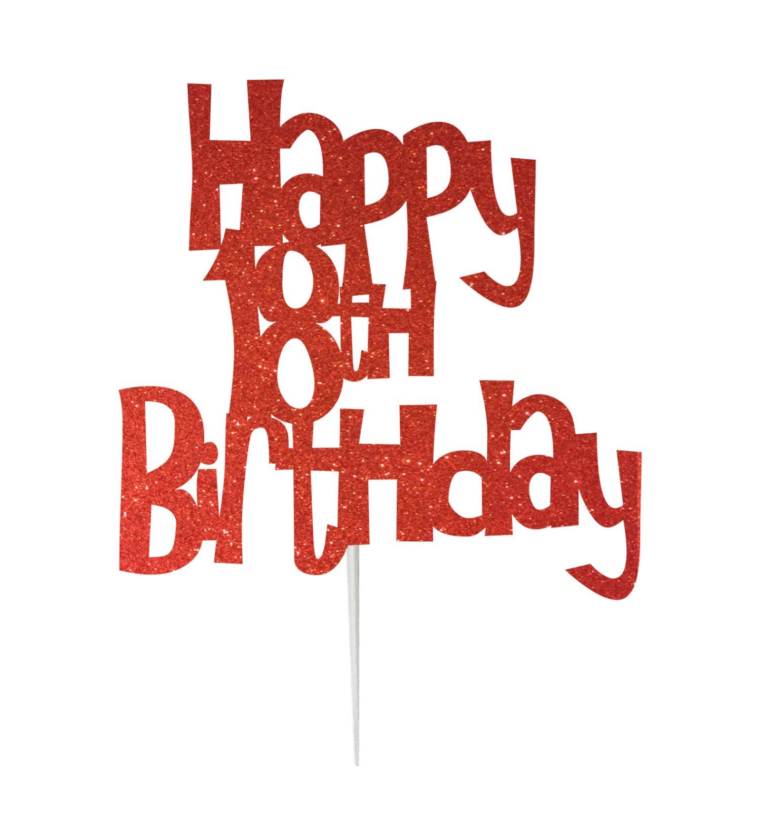 Happy 18th Birthday Cake Topper Decoration in Fun Style (Made in UK) - Red - Buy Online on GoSupps.com