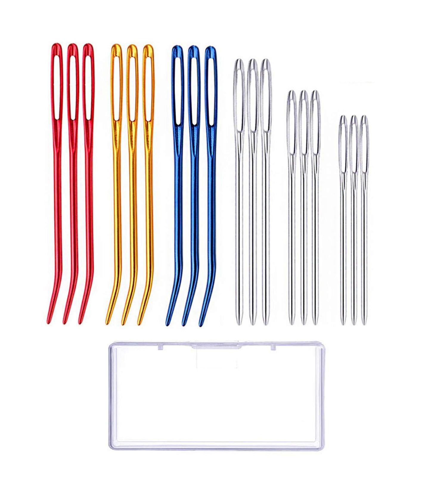 18 PCS Metal Bent Tip Tapestry Needles for Yarn Knitting Crochet - Large Eye Blunt Needles for Sewing and Weaving - Buy Online on GoSupps.com