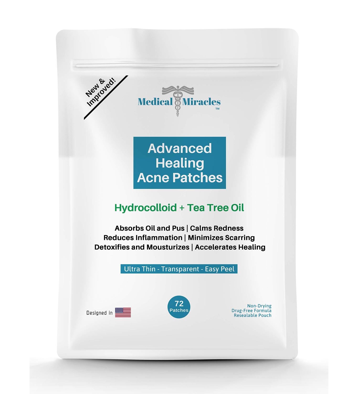Maximum Strength Hydrocolloid Acne Remover Stickers | 72 Pack for Fast Healing | Tea Tree Infused Pimple Dots for All Skin Types - Buy Online on GoSupps.com
