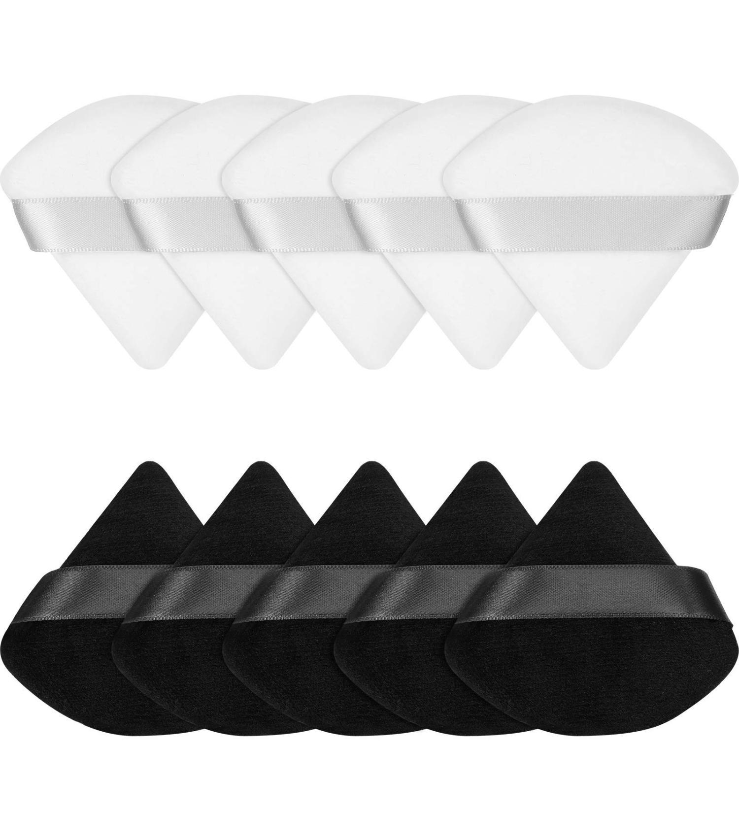 10-Piece Triangle Soft Powder Puff Set for Makeup - Body & Mineral Powder Tool - Buy Online on GoSupps.com