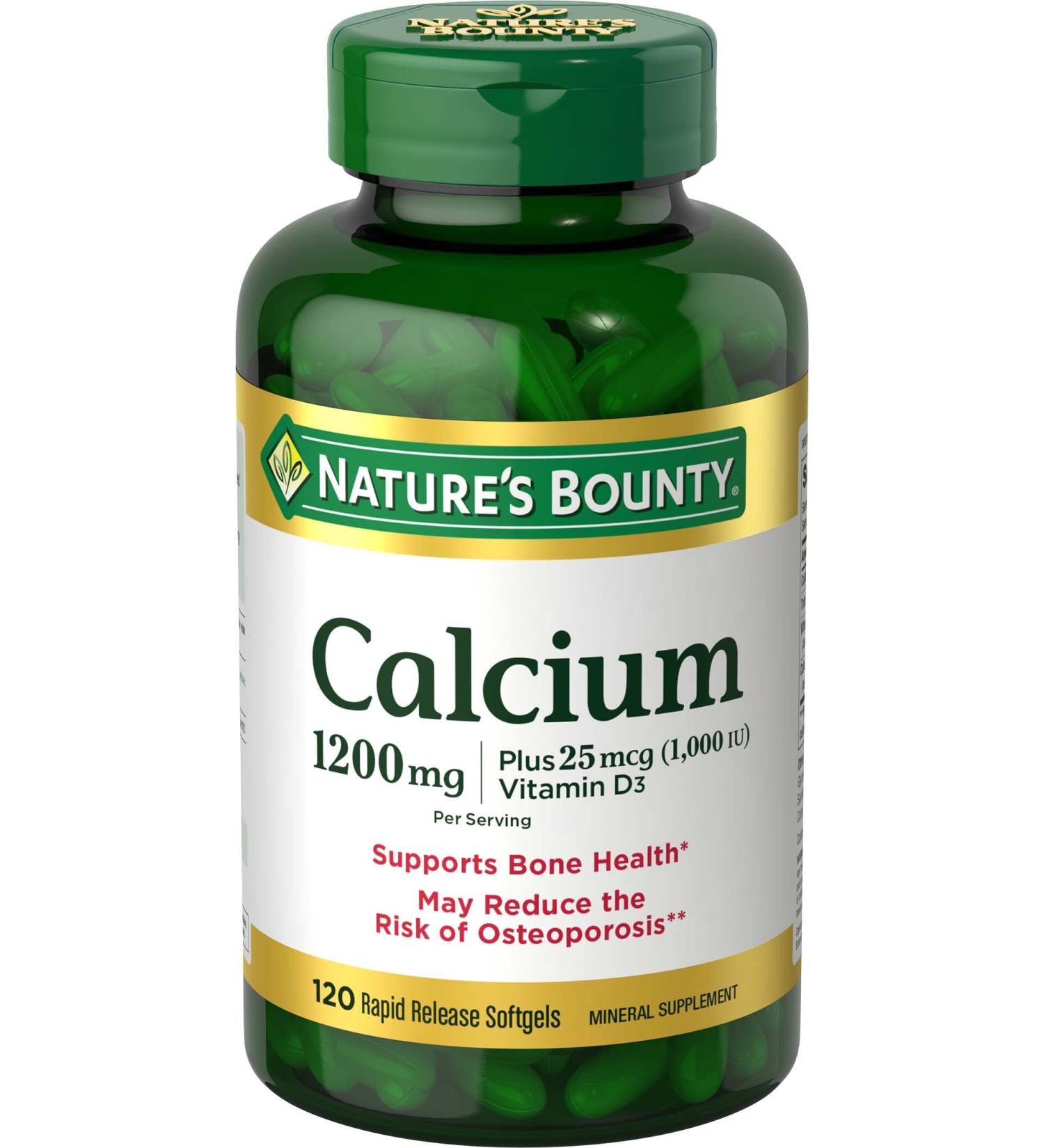 Natures Bounty Calcium Plus Vitamin D3 1200mg Capsules - 360 Count (3 Pack) - Buy Online on GoSupps.com