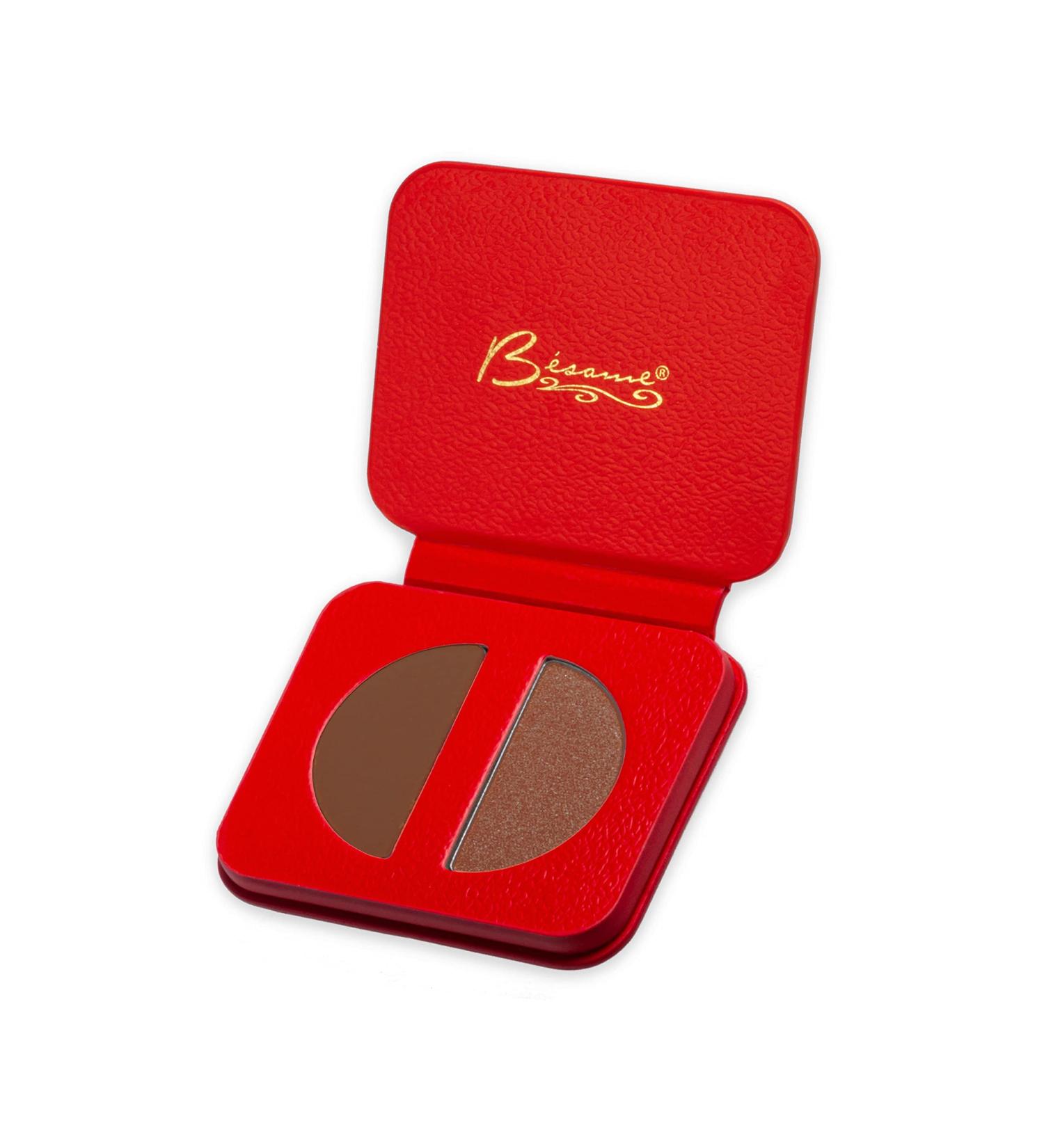 BESAME Classic Eyeshadow Duo - Talc-Free Brown Shimmer & Matte Palette | Vintage-Inspired Dark Eye Makeup for Smokey Looks | Travel-Friendly - Buy Online on GoSupps.com
