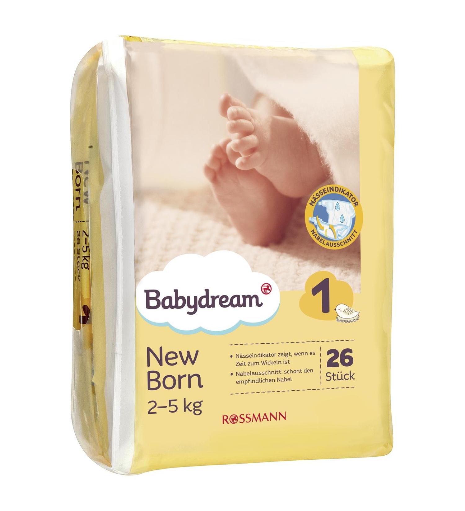Babydream diapers New Born size 1 2-5 kg 26 pieces