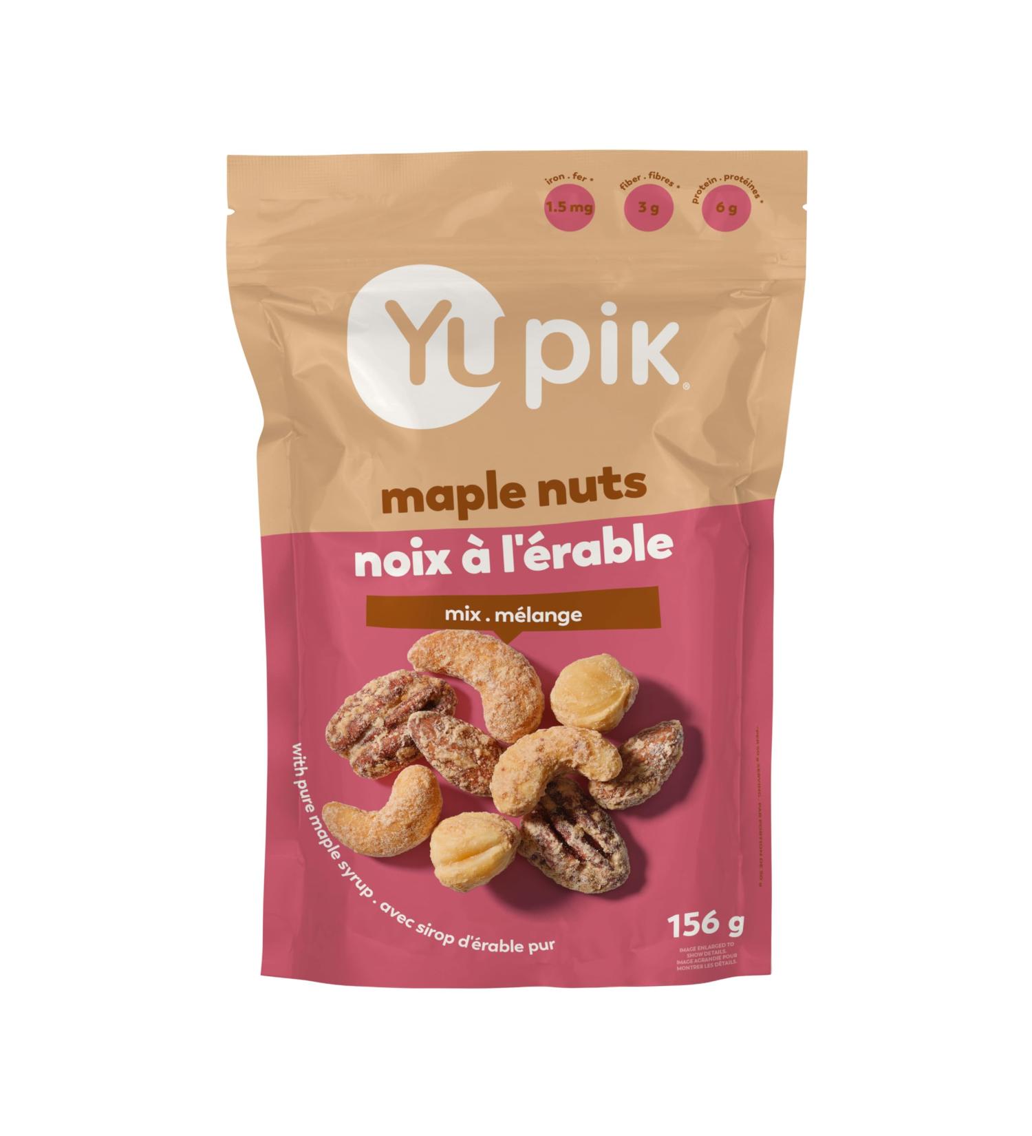 Yupik Mixed Maple Nuts 156 g Gluten-Free Snack Kosher Non-GMO Maple Glazed Nuts With Pure Maple Syrup Dry Roasted Almonds Cashews Pecans Hazelnuts Cozy Cinnamon Flavored Snack - Buy Online on GoSupps.com