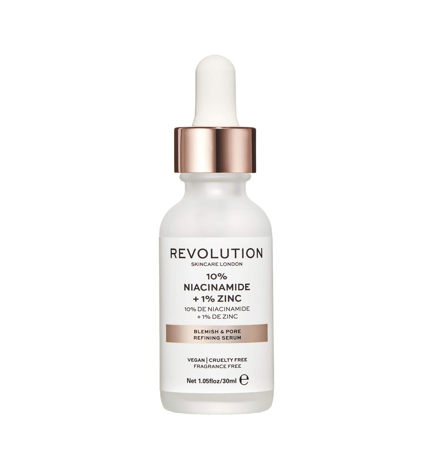 Revolution Skincare Blemish & Pore Refining Serum - 10% Niacinamide, 1% Zinc - Vegan & Cruelty Free - 30ml - Buy Online on GoSupps.com