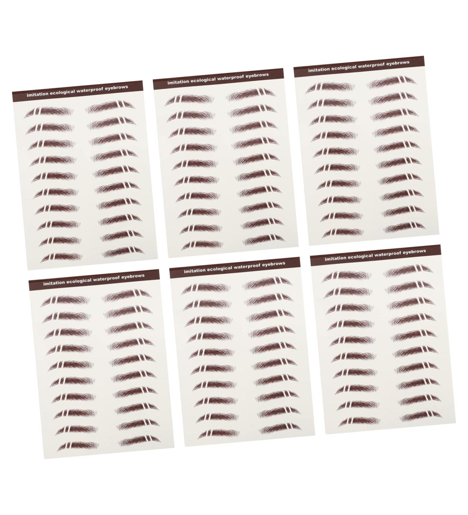 POPETPOP 6pcs Eyebrow Stickers Makeup Stickers Makeup Eyebrow Transfer Artificial Eyebrow Tattoos Hair Shaper 1 count (Pack of 1) Brown - Buy Online on GoSupps.com