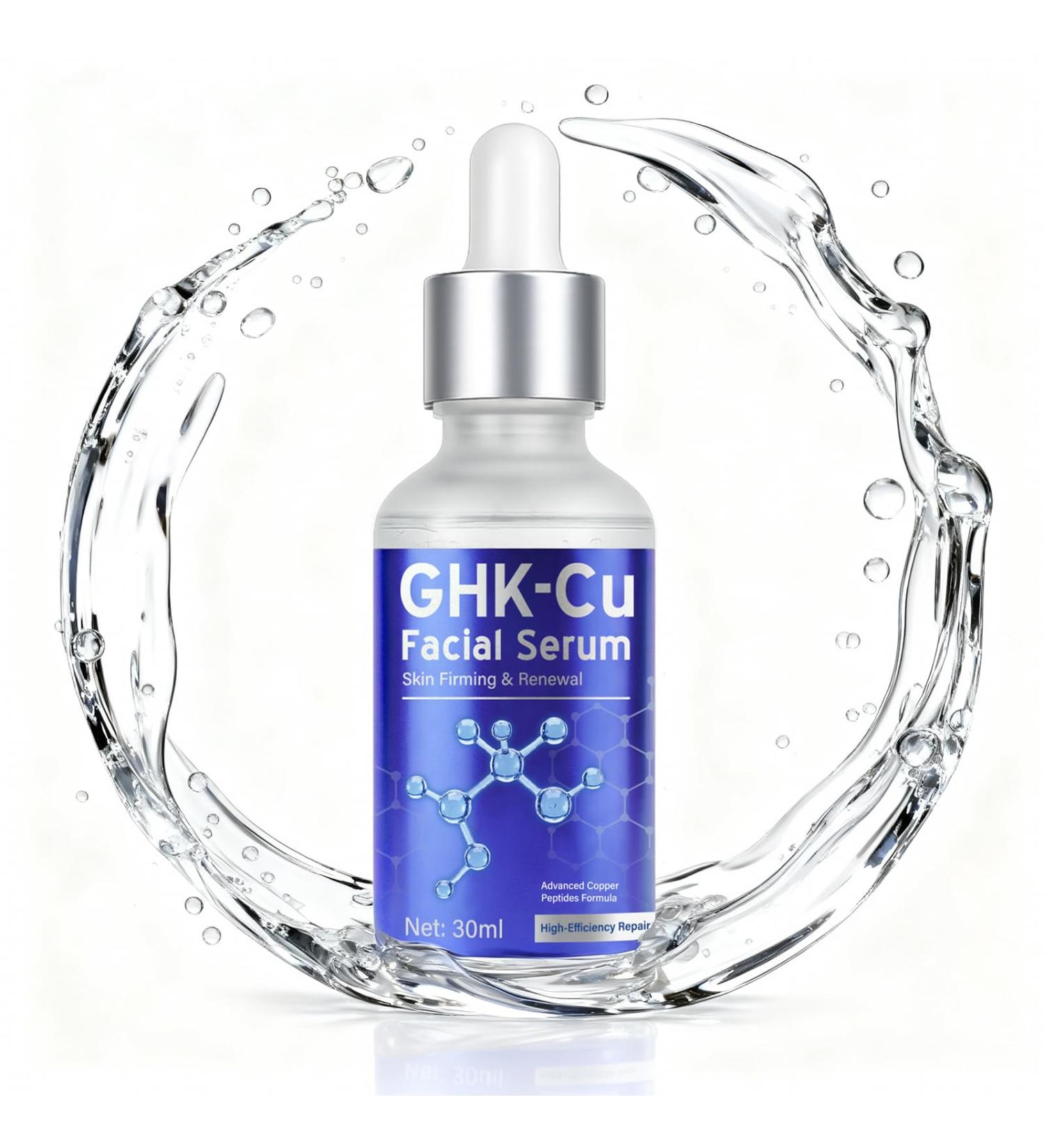 GHK-Cu Copper Peptide Serum - Anti-Aging Face Serum for Firming & Wrinkle Reduction with Hyaluronic Acid & Niacinamide Boosts Collagen Repairs and Hydrates Skin - Buy Online on GoSupps.com