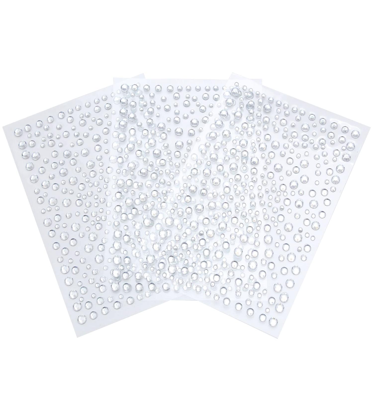 Self-Adhesive Road Stones - Glittering Rhinestone Stickers for Face & Nails | 975 Pieces in 3 Sheets - Perfect for Makeup & Jewelry Crafting - Buy Online on GoSupps.com
