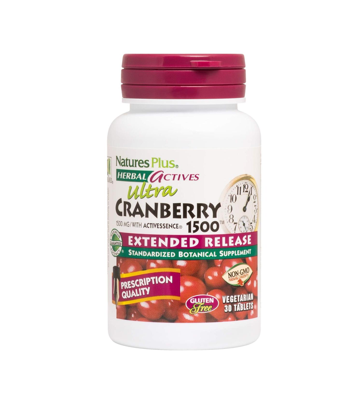 Nature's Plus Herbal Actives Ultra Cranberry 1500 mcg - 30 Tablets | Boost Urinary Health - Buy Online on GoSupps.com