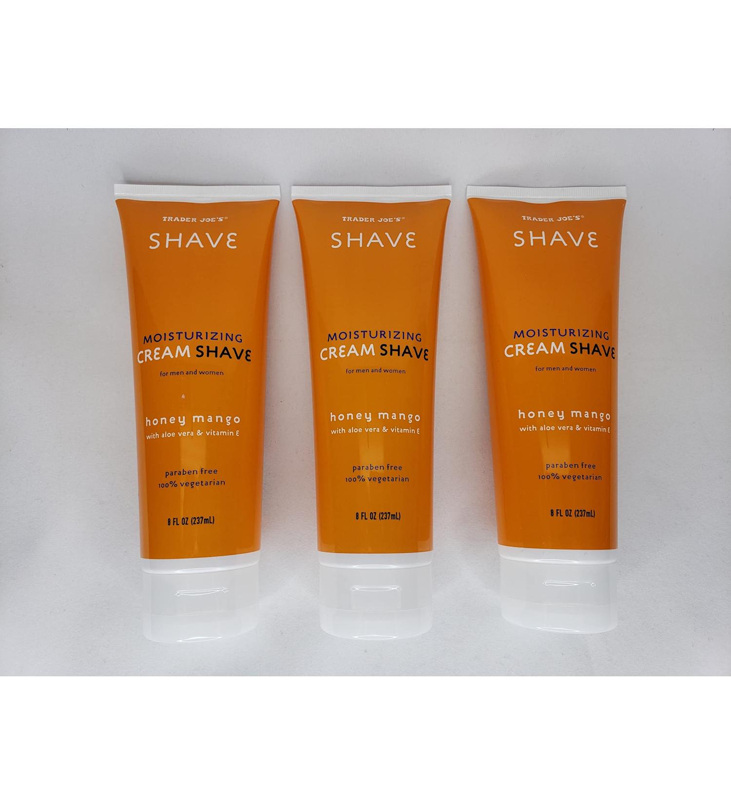 3 (PACK) Trader Joe's Honey Mango Moisturizing Shave Cream with Aloe Vera and Vitamin E for Men and Women