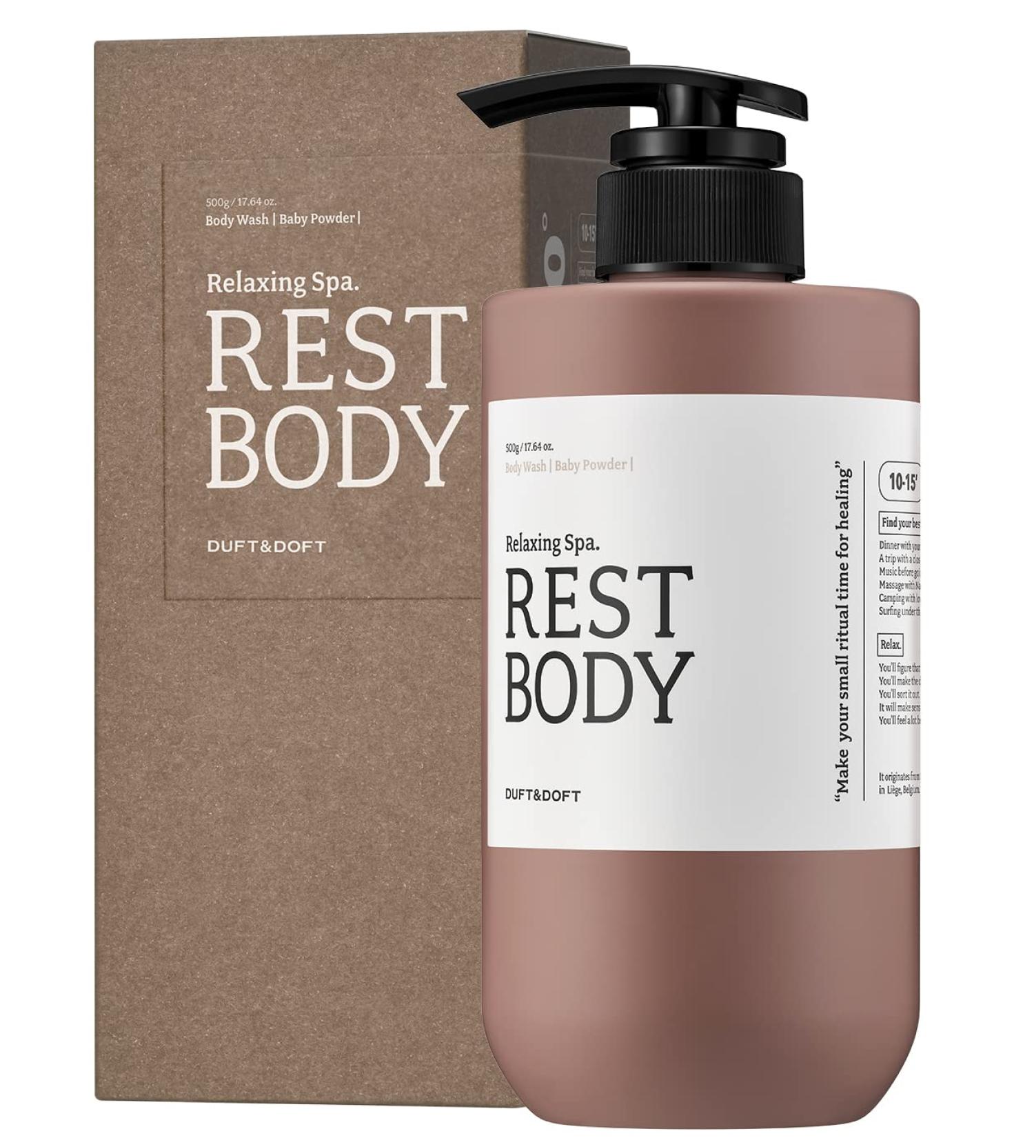 DUFT&DOFT Relaxing Spa Body Wash - Baby Powder Scent - Moisturizing & Calming Formula for All Skin Types - 17.6 fl.oz - International Shipping Available - Buy Online on GoSupps.com
