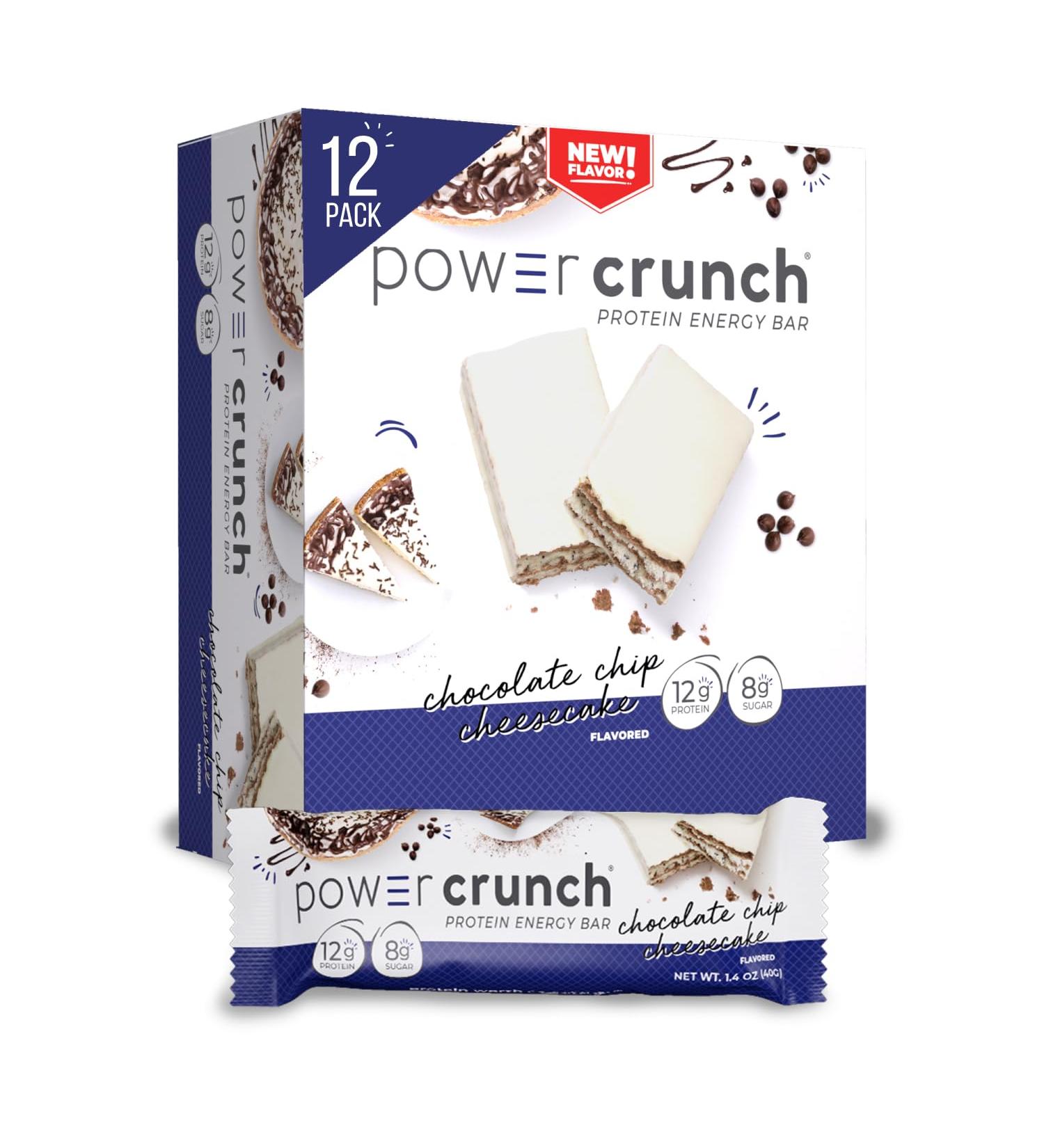 Power Crunch Protein Wafer Bars High Protein Snacks with Delicious Taste Chocolate Chip Cheesecake 1.4 Ounce (12 Count) - Buy Online on GoSupps.com