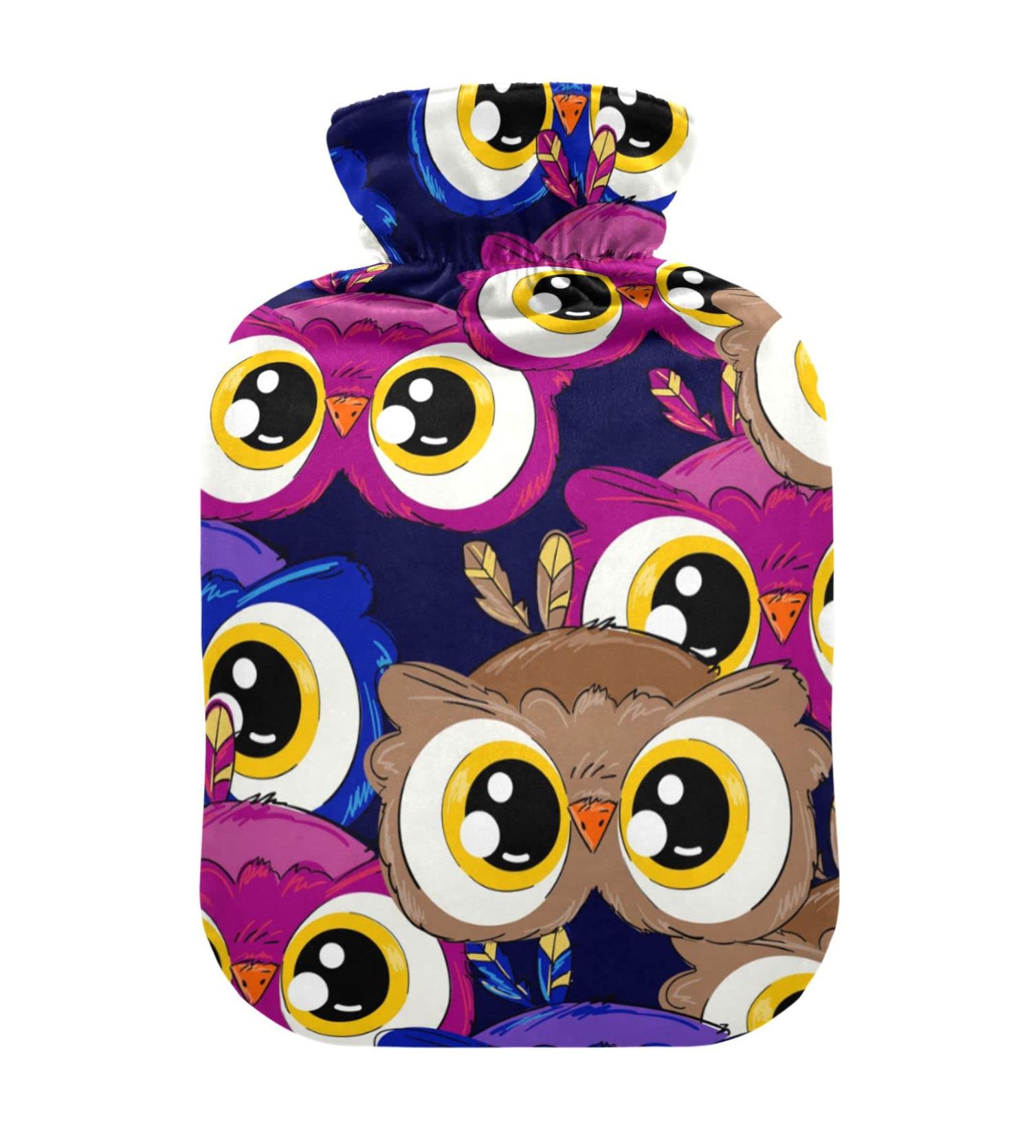 Hot Water Bottles with Owl Cover | 2L Heating Pad for Pain Relief & Cold Compress - Buy Online on GoSupps.com