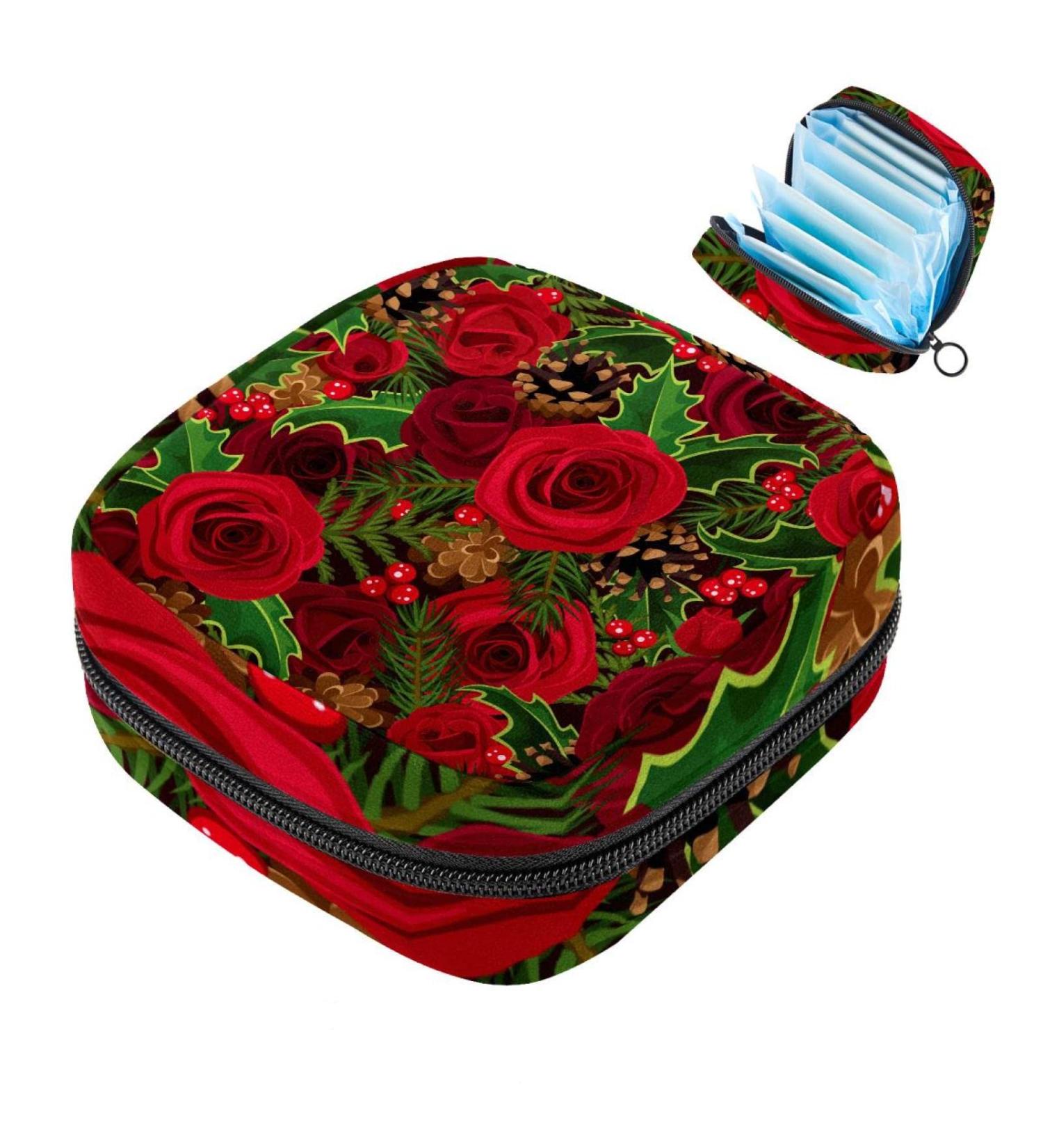 Love Rose Jungle Sanitary Napkin Storage Bag | Portable Period Pocket for Women & Teens | Menstrual Cup & Breastfeeding Pad Holder - Buy Online on GoSupps.com