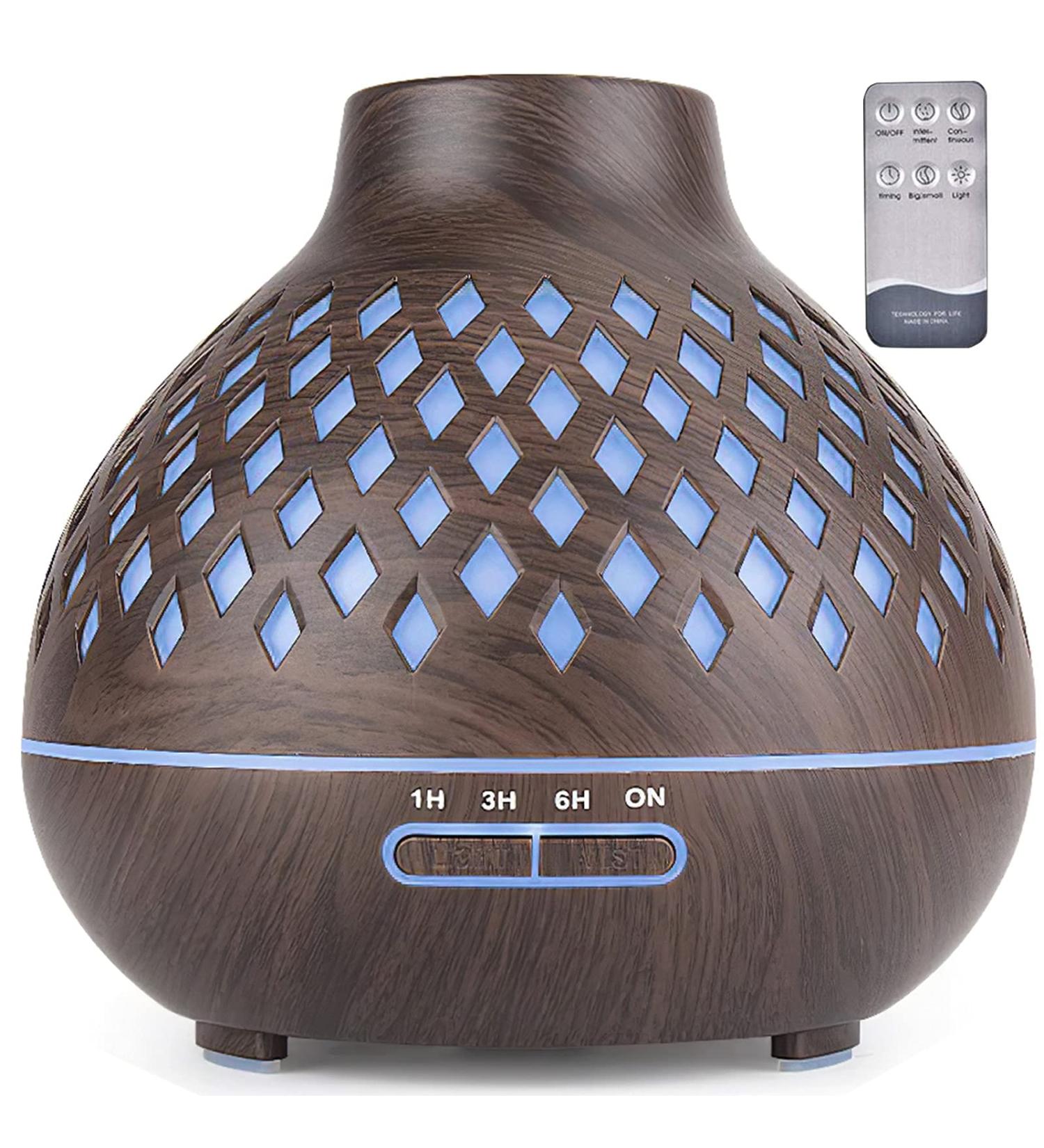 SK DEPOT Essential Oil Diffuser 400ml Ultrasound Aromatherapy Diffusers Remote Control Air Quiet Diffuser Aroma Diffusers Humidifier 7 Colors of Lights and for Bedroom Yoga Spa(Wood Grain) - Buy Online on GoSupps.com