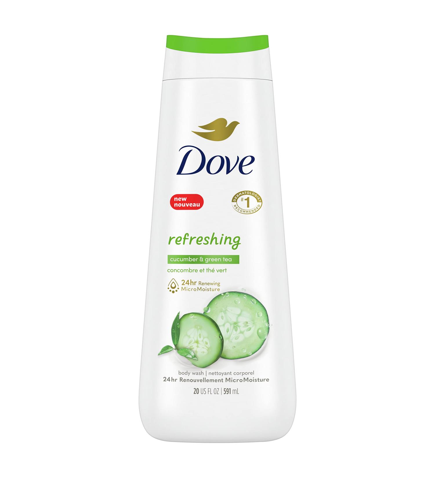 Dove Body Wash - Refreshing Cucumber & Green Tea 20 oz | Nourishing Skin Cleanser & Bacteria Wash | International Shipping Available - Buy Online on GoSupps.com
