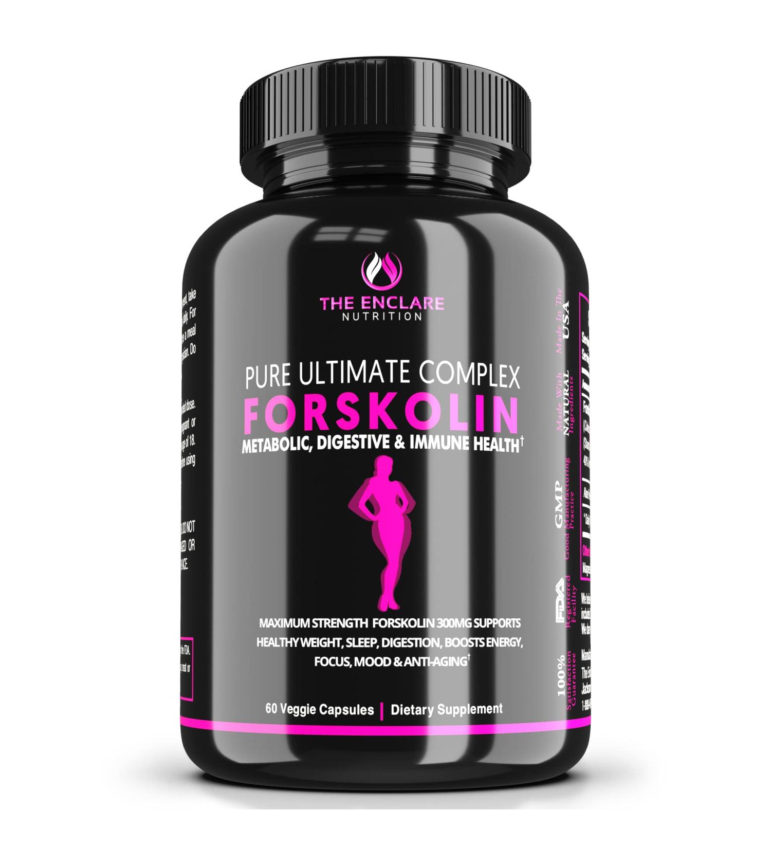 Forskolin Diet Pills for Women & Men - Weight & Fat Reduction Support - Energy & Fitness Boost - 300mg Pure Coleus Forskohlii Extract - Vegan Formula - Buy Online on GoSupps.com