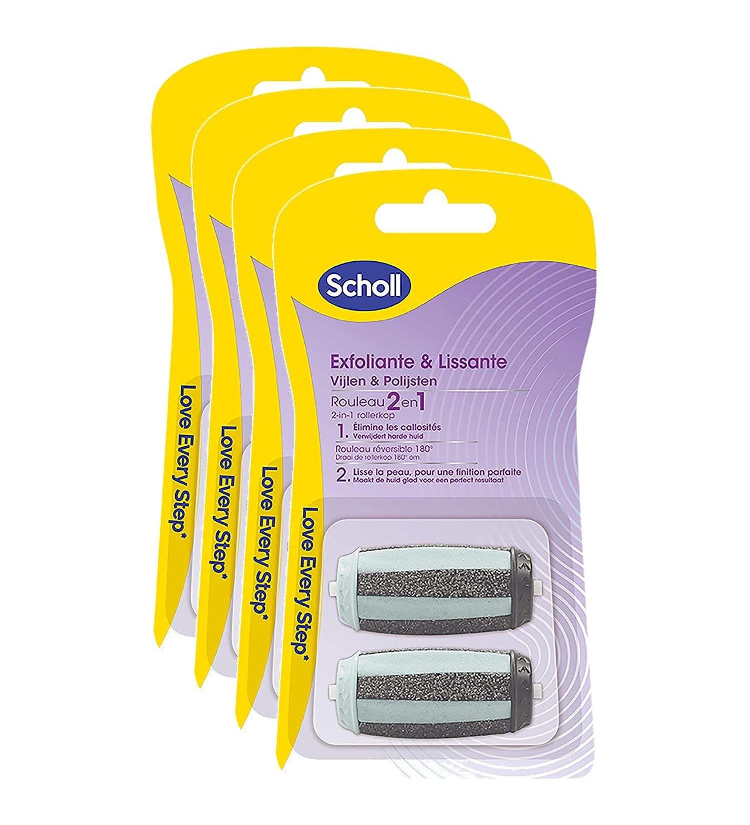 SCHOLL Lot de 4 x 2 Rouleaux de Remplacement 2 en 1 Exfoliant & Lissant pour R pe Electrique - Buy Online on GoSupps.com