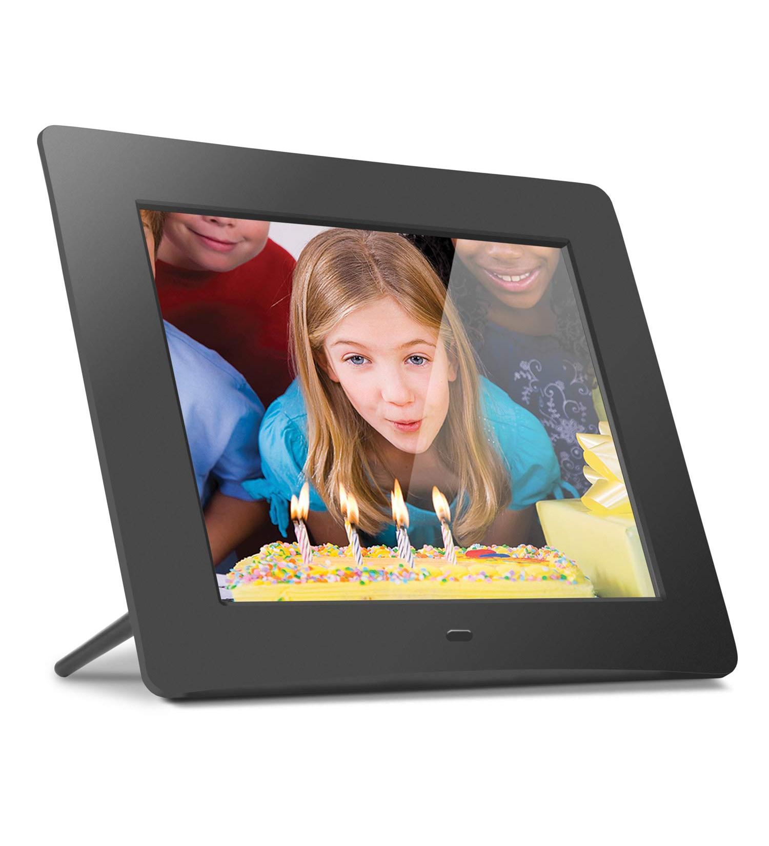 Aluratek 8 LCD Digital Picture Frame with 4GB Memory - USB/SD/SDHC Supported - Modern Black Frame with Clock & Calendar - Buy Online on GoSupps.com