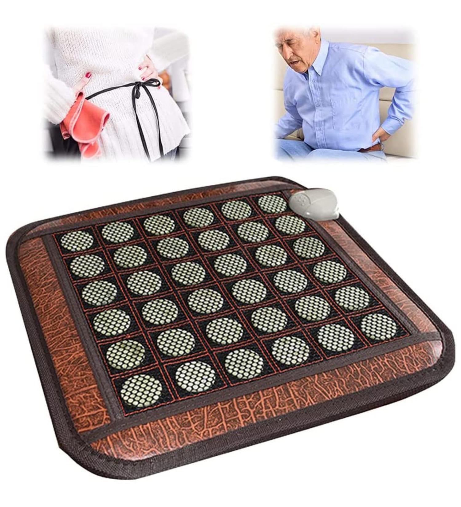 Haoding Fern Infrared Heating Pillows & Mat | Turmaline Jade Stone Heat Pad for Pain Relief | 45x45cm - Buy Online on GoSupps.com