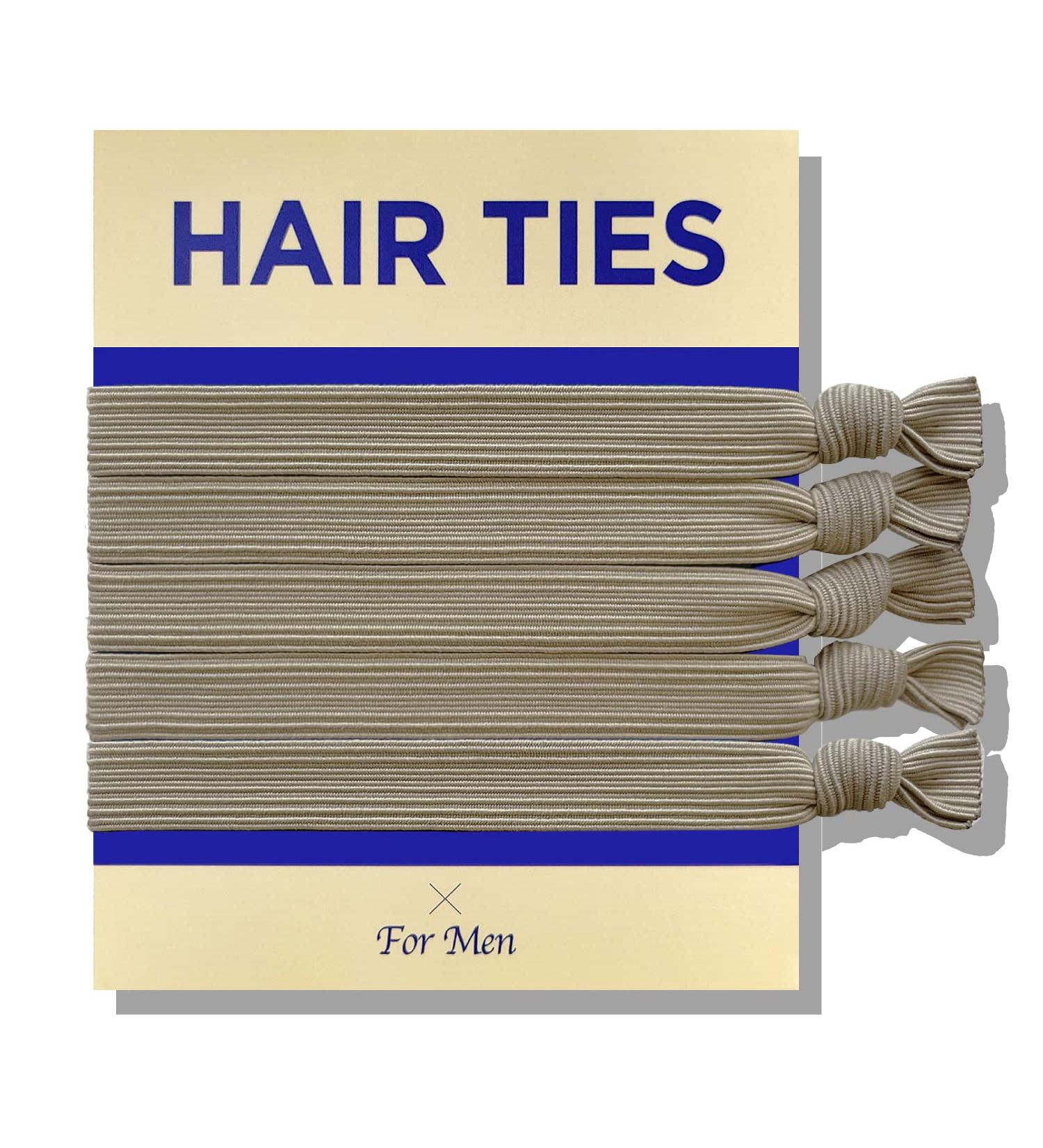 Havhaf Knotted Men's Hair Gum | No Damage Durable Bun & Curl Hair Ties for Long Thick Hair | 5-Piece (Cream) | Elastic & Strong for Boys - Buy Online on GoSupps.com