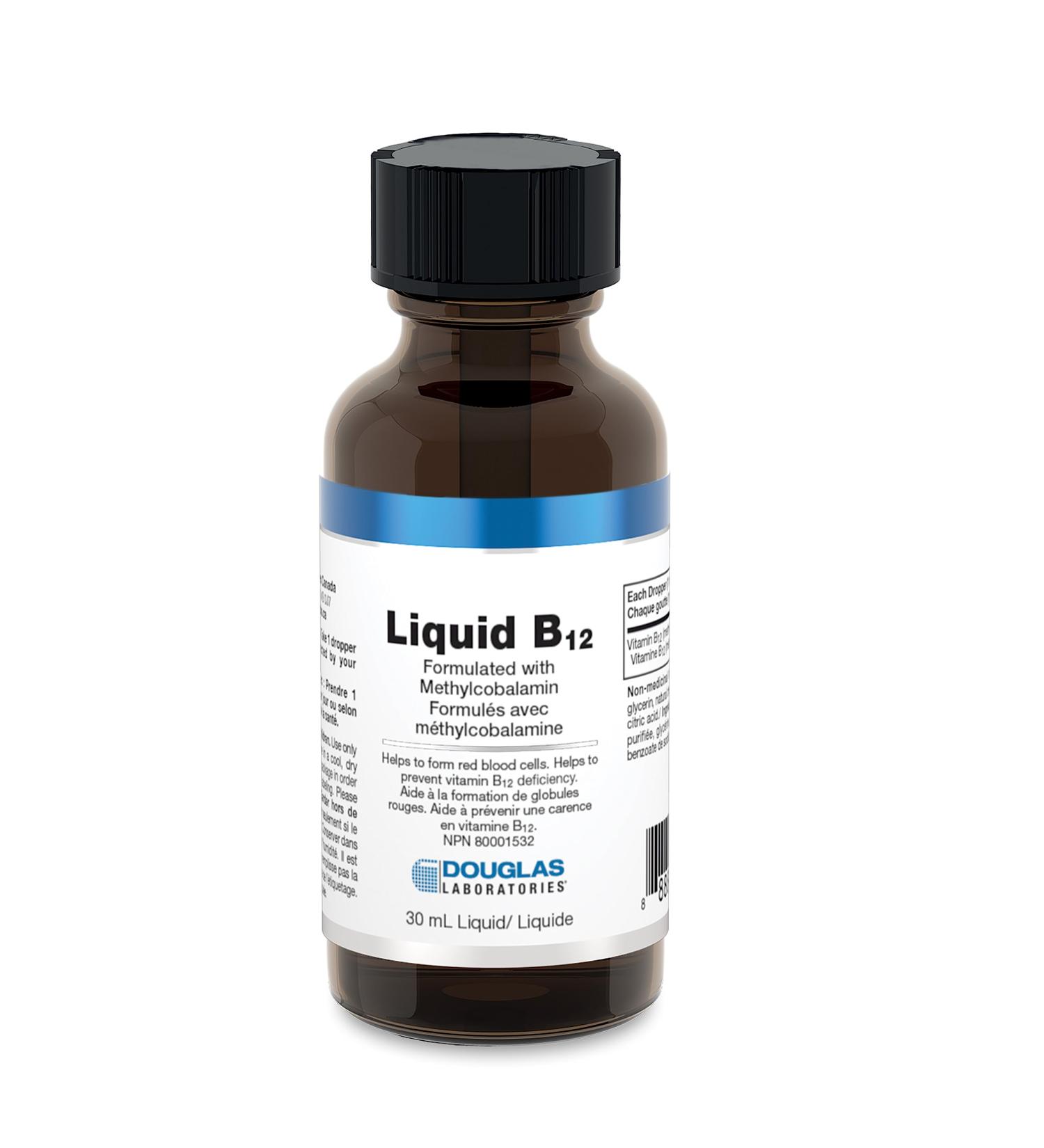 Douglas Laboratories - Liquid B12 (Formulated with Methylcobalamin) - Helps to Form Red Blood Cells and Prevent Vitamin B12 Deficiency - 30 ml Liquid - Buy Online on GoSupps.com