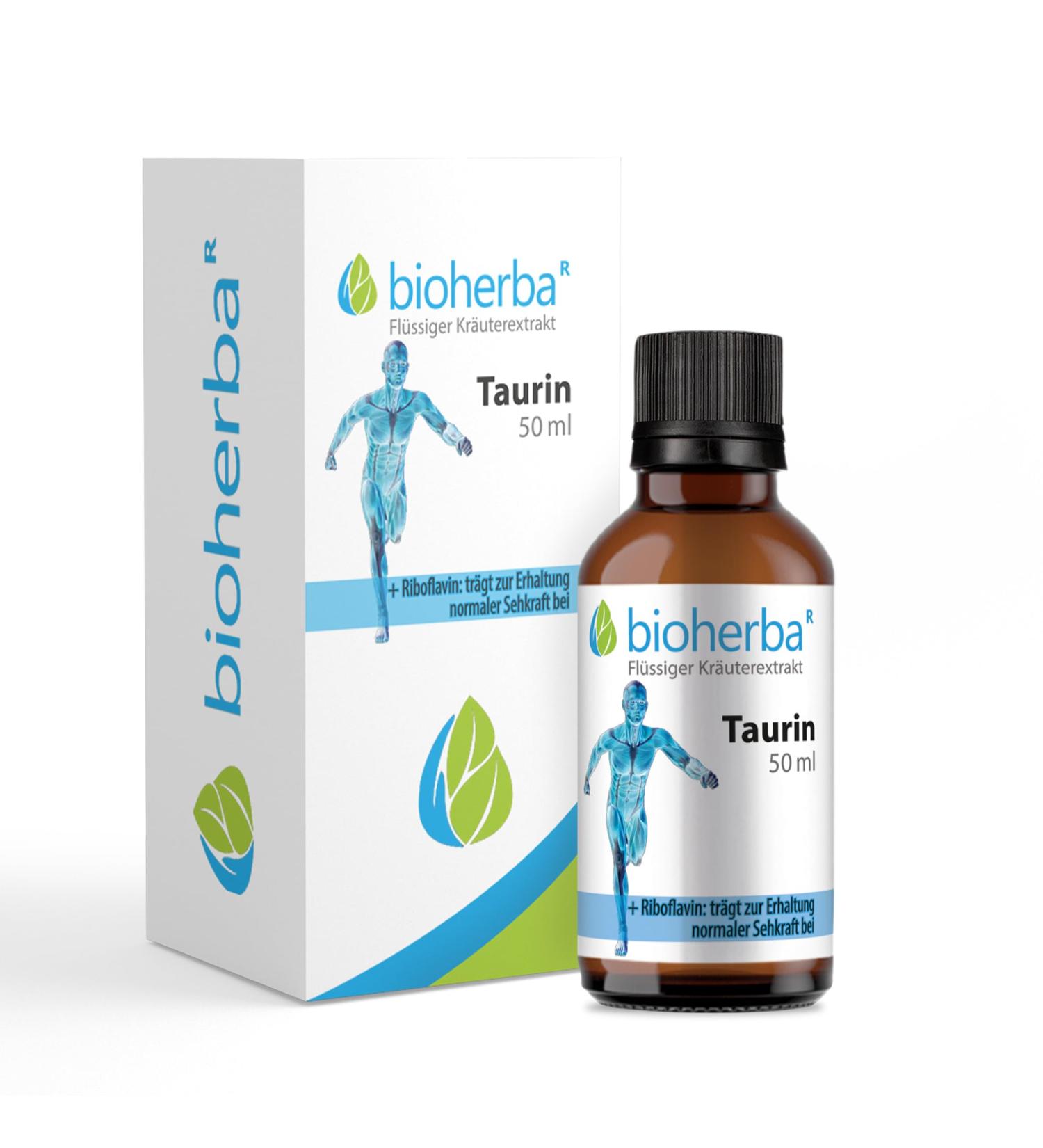 Buy BIOHERBA Taurin Tinktur - 140mg High-Dose Amino Acid Drops - Supports Vision & Cardiovascular Health - 50ml - Pure Taurine with Vitamin B2 - PZN 18217970 - Buy Online on GoSupps.com