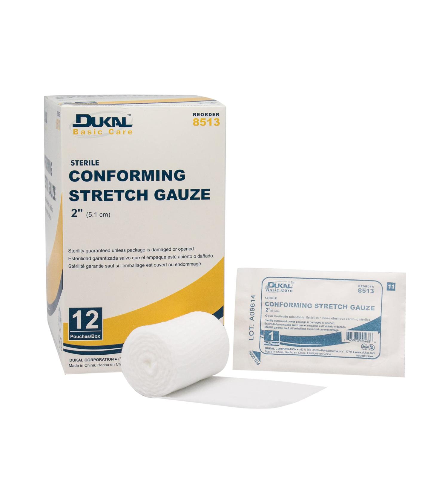 DUKAL 8513 Basic Care Sterile Conforming Stretch Gauze Bandage - 2" | High-Quality Wound Care for First Aid & Medical Use - International Shipping Available - Buy Online on GoSupps.com