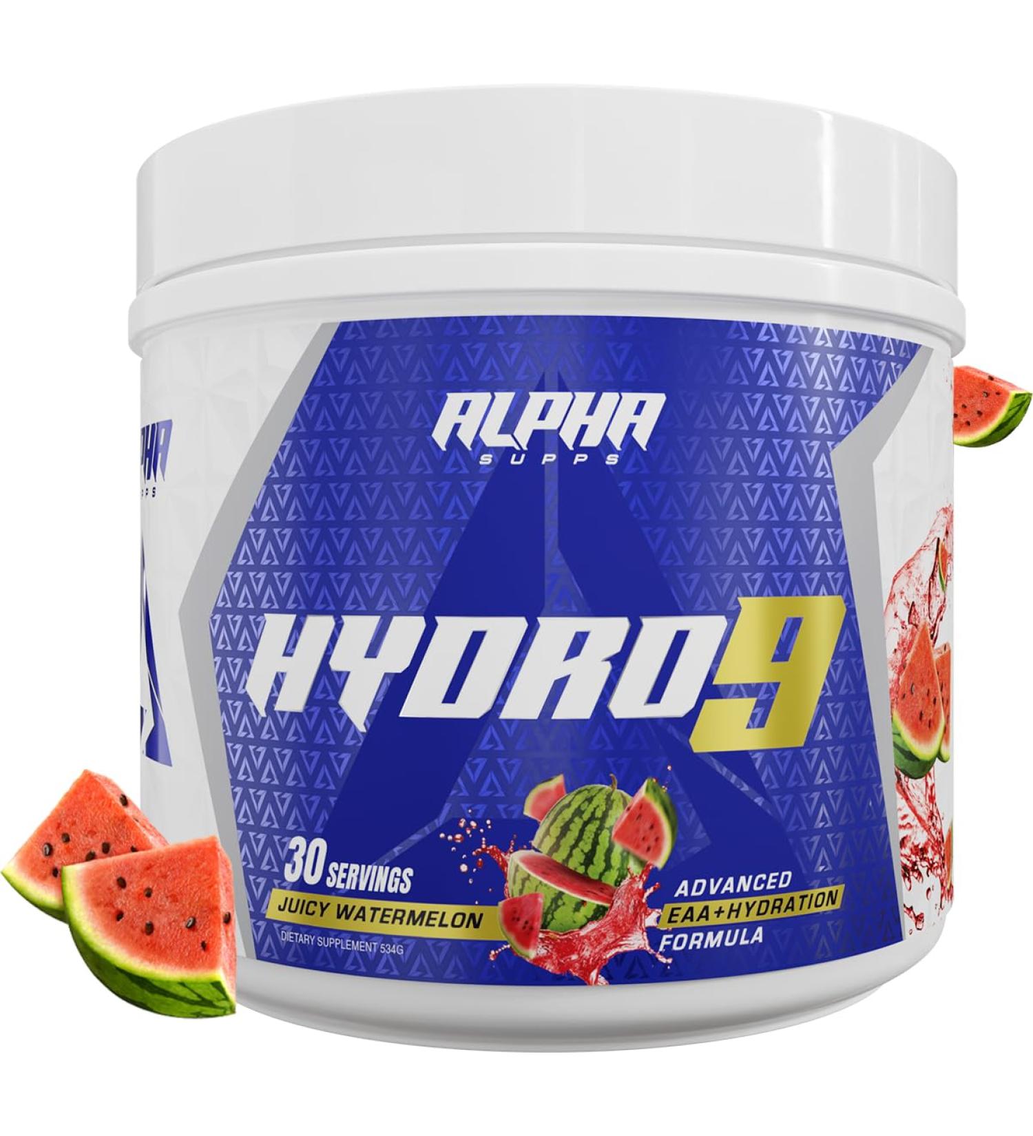 Alpha Supps Hydro 9 Aminos | EAA + Hydration Formula | Essential Amino Acids EAAs Powder with BCAAs & Electrolytes 30 Servings - Juicy Watermelon Juicy Watermelon 1.19 Pound (Pack of 1) - Buy Online on GoSupps.com