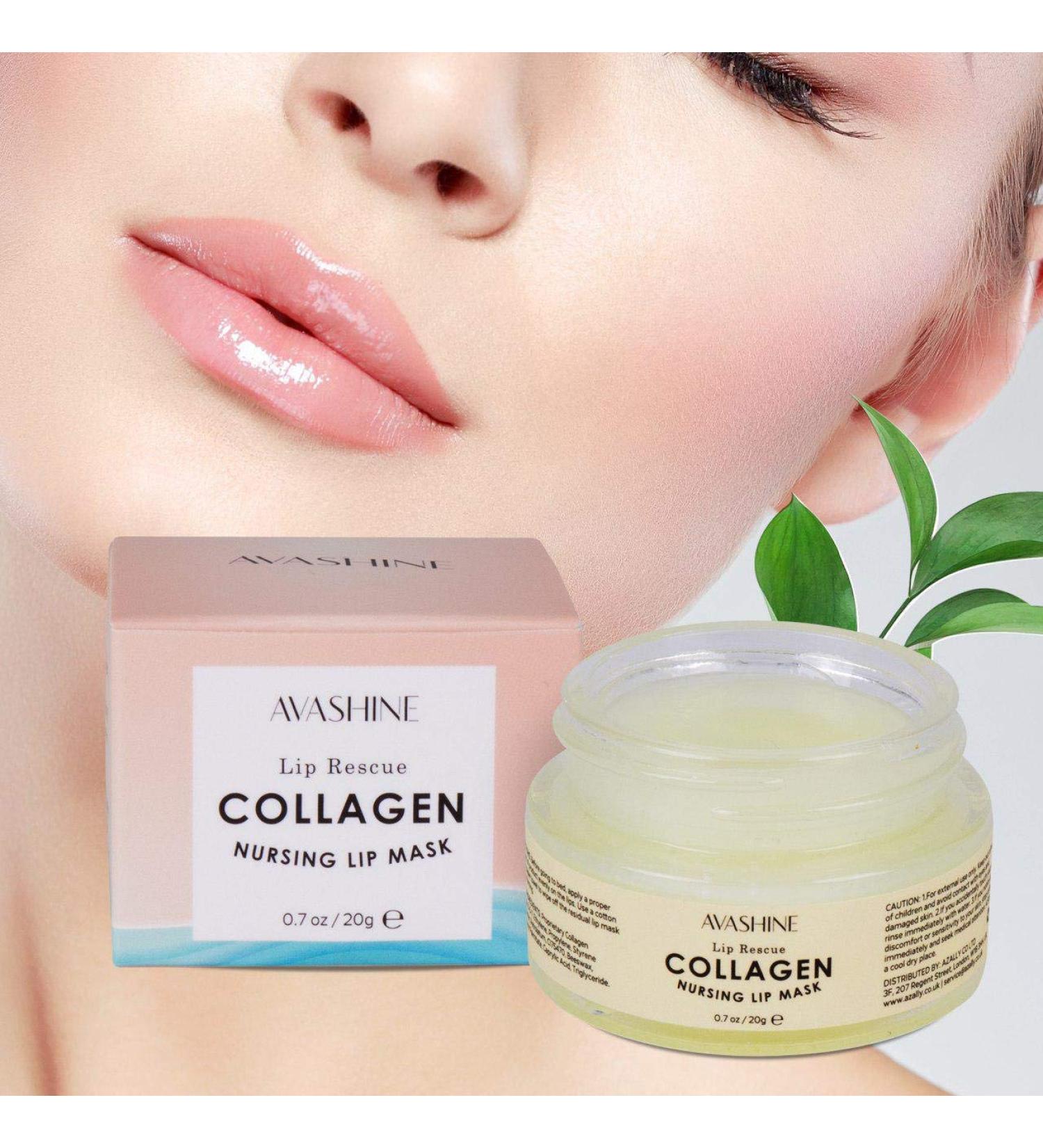 Avashine Collagen Lip Sleep Mask - Hydrating Lip Treatment & Moisturizer for Dry Lips - Buy Online on GoSupps.com