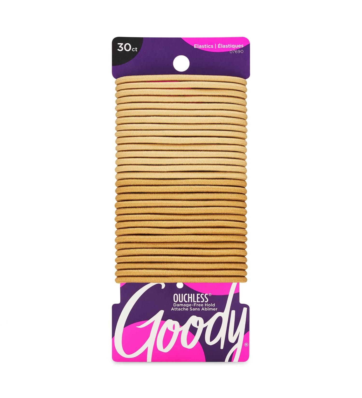 GOODY Ouchless Blonde Hair Elastics 3 Count - Gentle Hair Accessories for Fine Curly Hair - Pain-Free and Sensitive Scalp Friendly - Buy Online on GoSupps.com