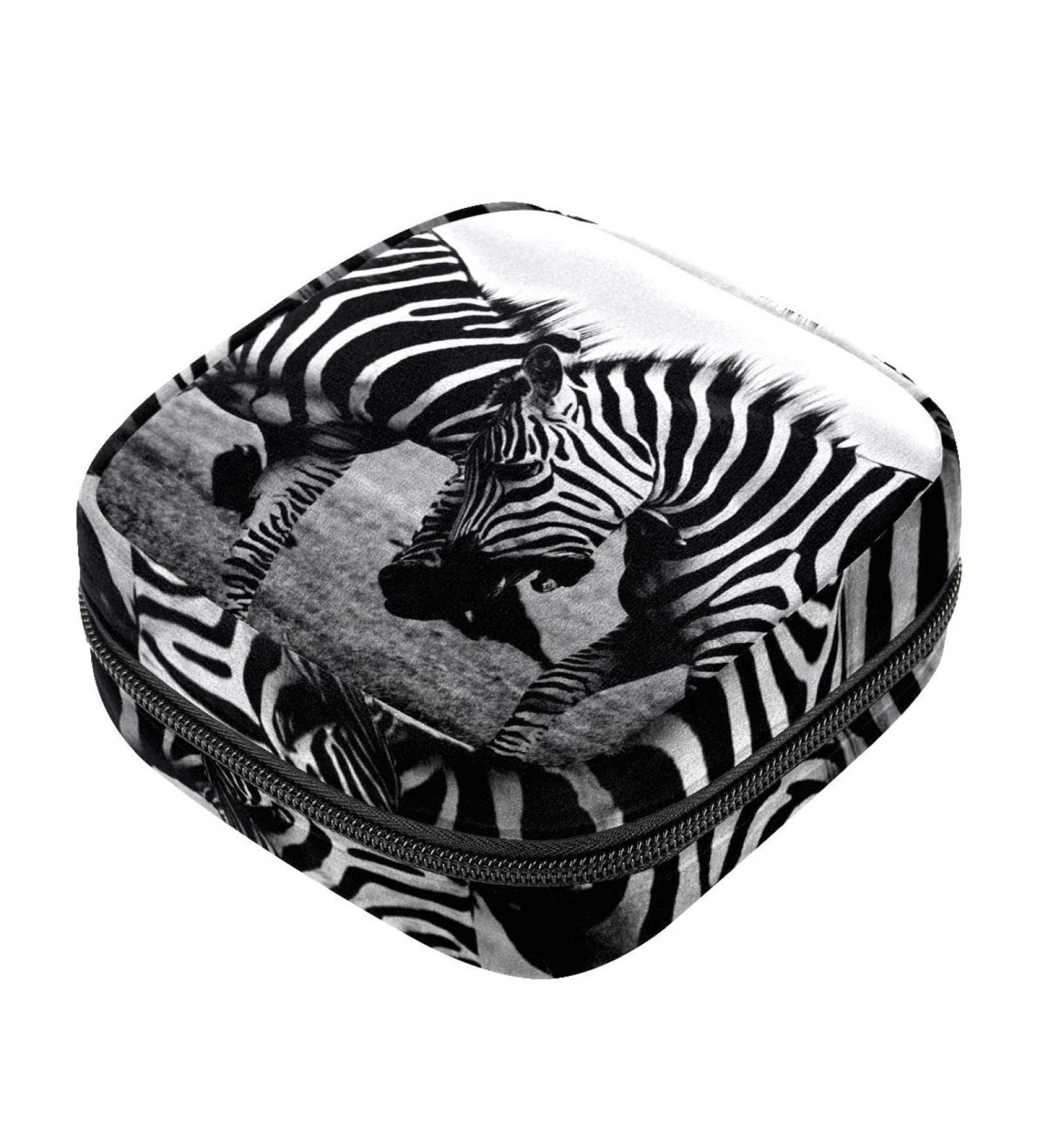 Wildlife Zebra Animal Sanitary Napkin Storage Bag Menstrual Pad Bag Portable Nylon Oxford Cloth Menstrual Cup Pouch with Zipper for Teen Girls Women Ladies Multicoloured 13 - Buy Online on GoSupps.com