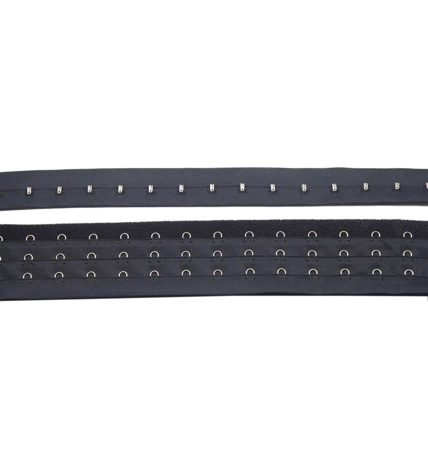 2.5 Yards Three Row Hook and Eye Tape Trim for Sewing, Quilting, Corset, Bra - Black Three Row - Buy Online on GoSupps.com