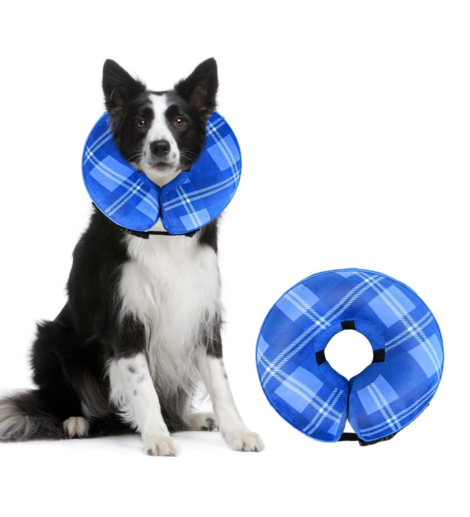 Lynun Adjustable Inflatable Dog & Cat Collar - Soft Leak Protection Blue | Ideal for Comfort & Safety - Buy Online on GoSupps.com