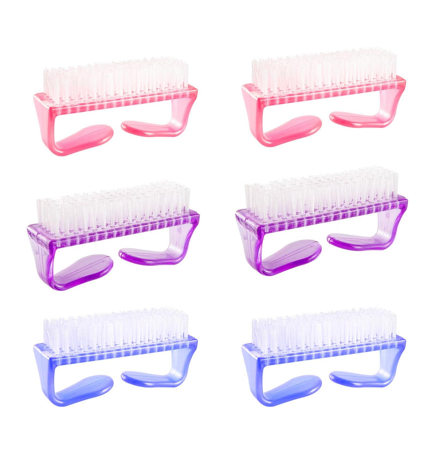 SUNTRADE Men Women Handle Grip Nail Brush Hand Fingernail Nail Brush Scrubbing Kit Pedicure for Toes and Nails Set of 6 - Buy Online on GoSupps.com