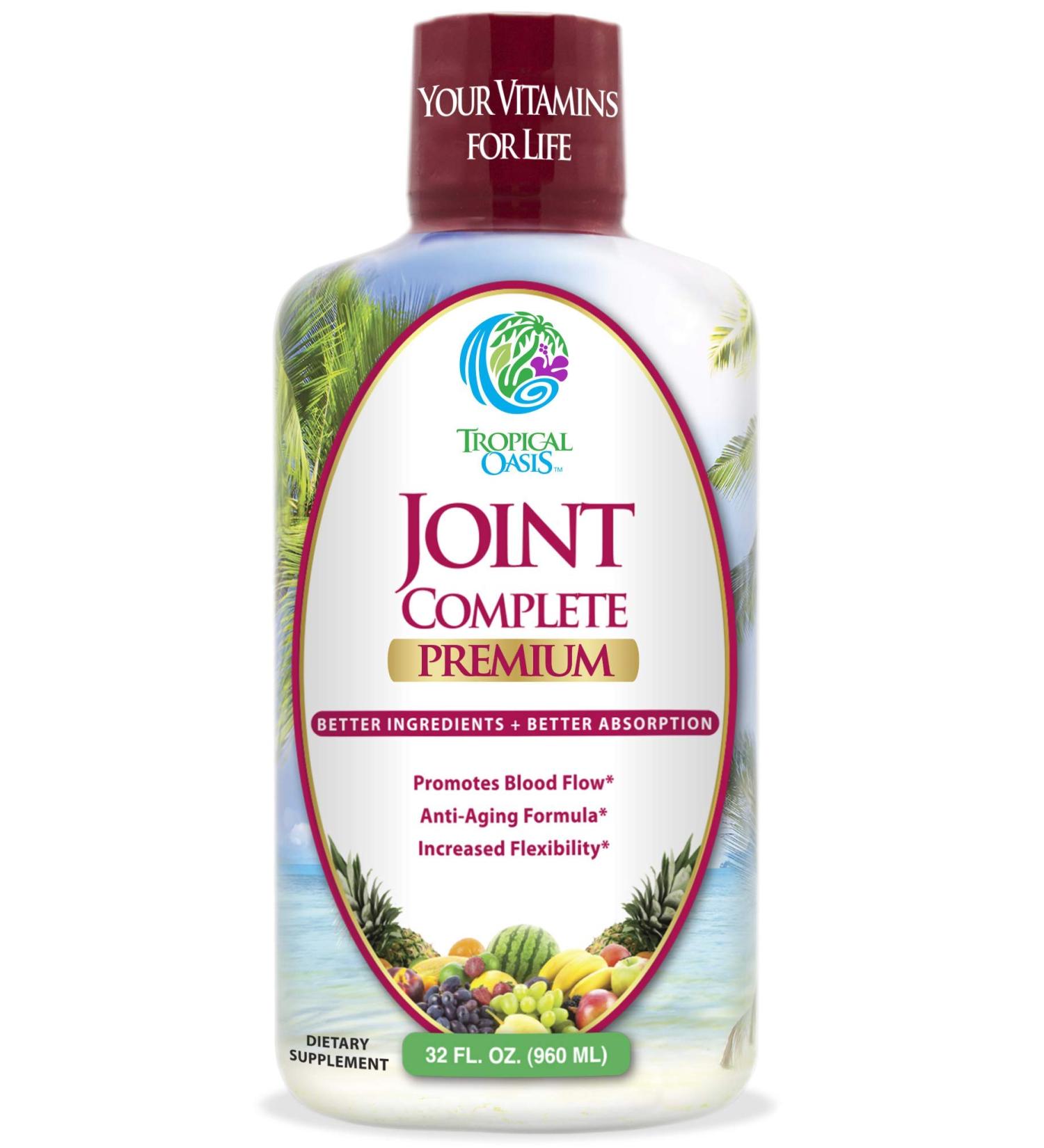 Joint Complete Premium Liquid Supplement - Glucosamine, Chondroitin, MSM, Hyaluronic Acid - Bone & Joint Health - Pain Relief - 32oz - Buy Online on GoSupps.com