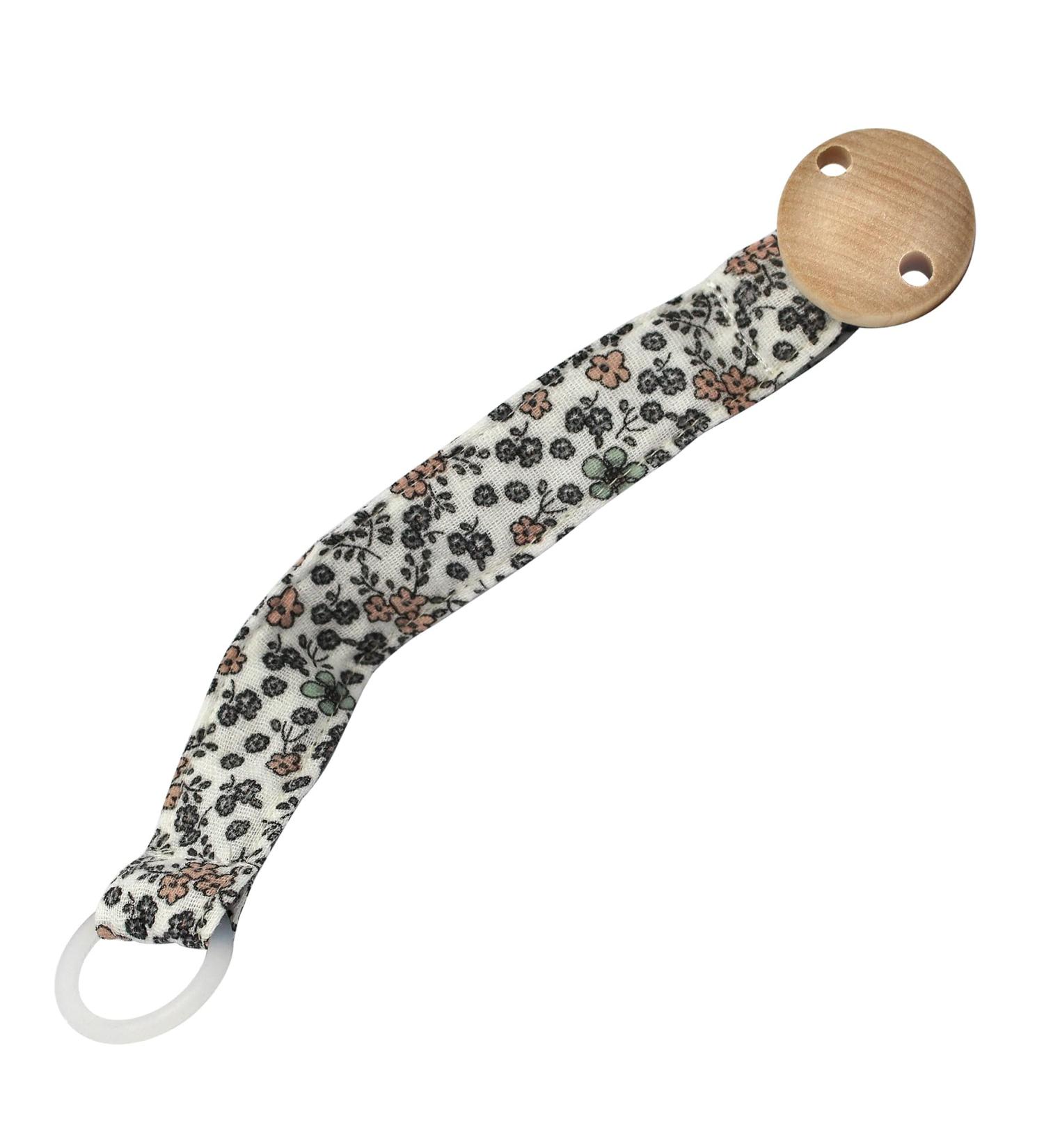 Buy Piccolila Organic Cotton Baby Pacifier Chain | BPA-Free Silicone & Wood Clip | Flower Meadow Design - Buy Online on GoSupps.com