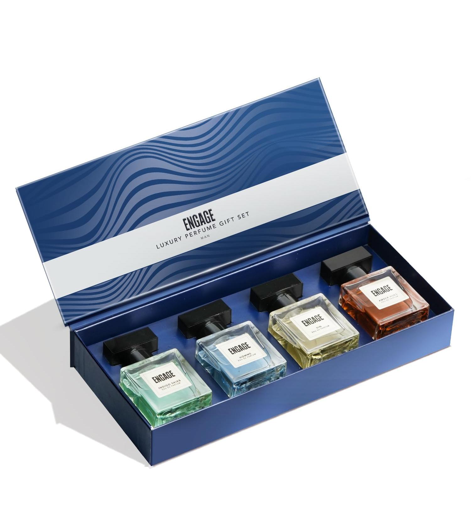 Engage Luxury Perfume Gift Pack for Men Travel Sized Assorted Pack 100ml (25ml X 4) Ideal Birthday Gift - Buy Online on GoSupps.com