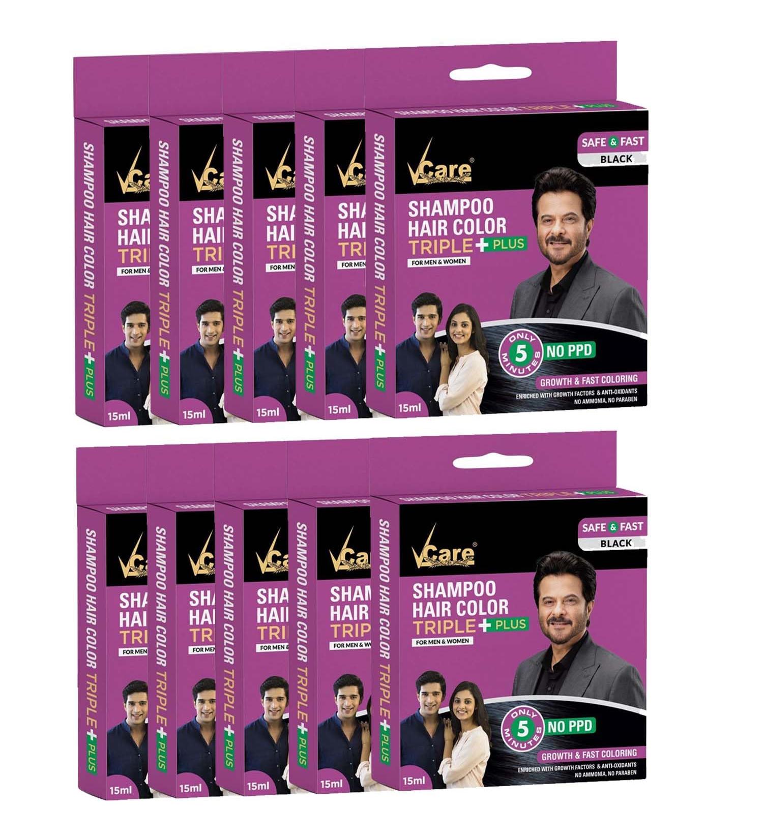 Buy Black Shampoo Hair Color (15ml Pack of 10) - International Shipping Available - Buy Online on GoSupps.com