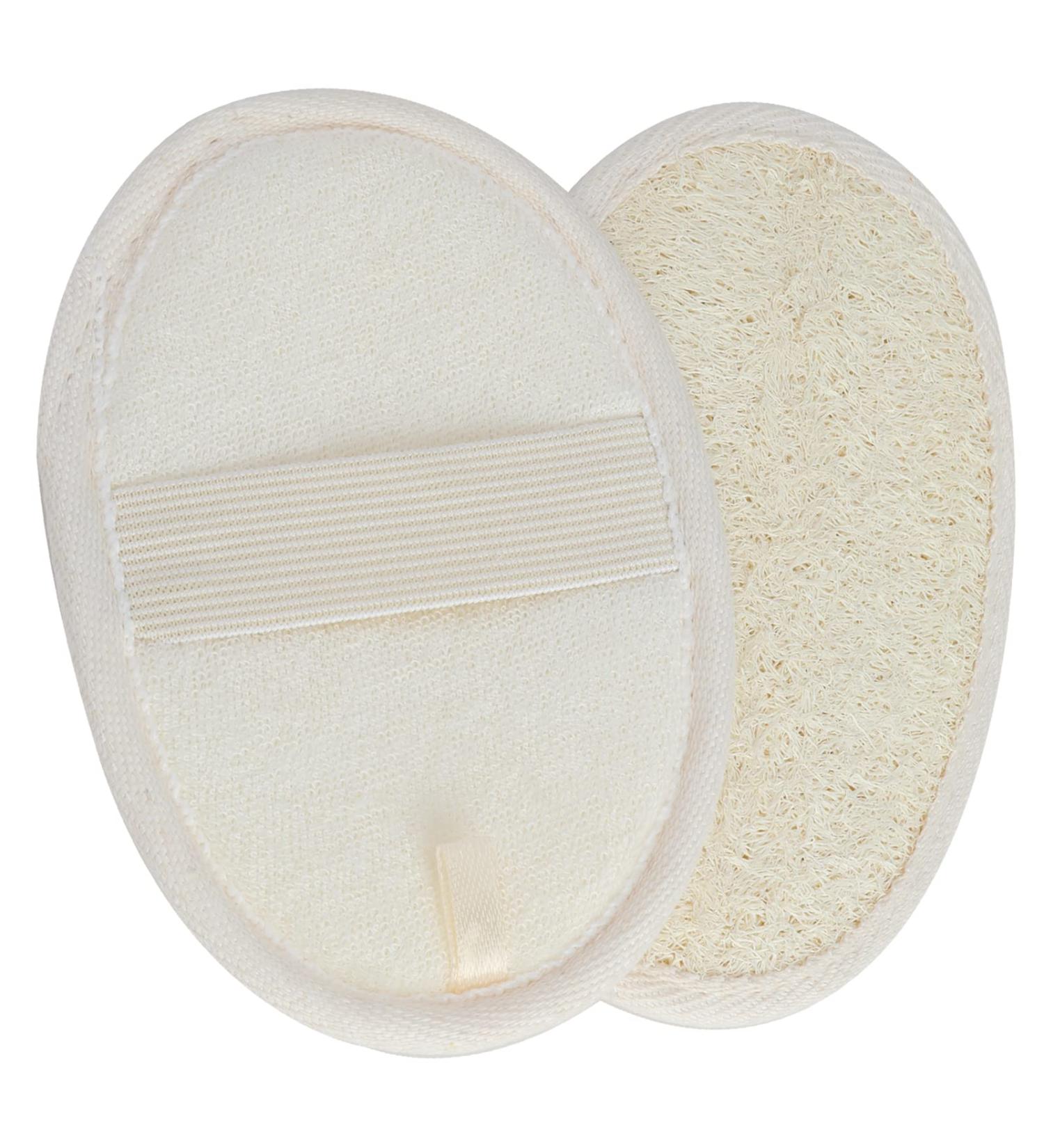 2PCS Eco-Friendly Biodegradable Exfoliating Loofah Sponge Set | Skin Shower Luffa Sponge-Pad Back Brush | Daily Bath Spa Essential for Women Men | Natural Loofah - Buy Online on GoSupps.com