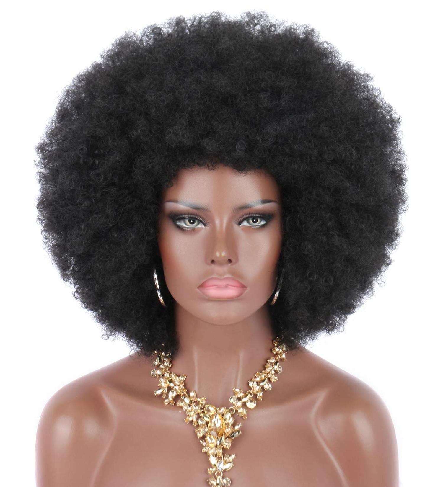 Kalyss 16 Women's Short Afro Kinky Curly Hair Wig - Premium Synthetic, Natural Look - 150% Density - Buy Online on GoSupps.com
