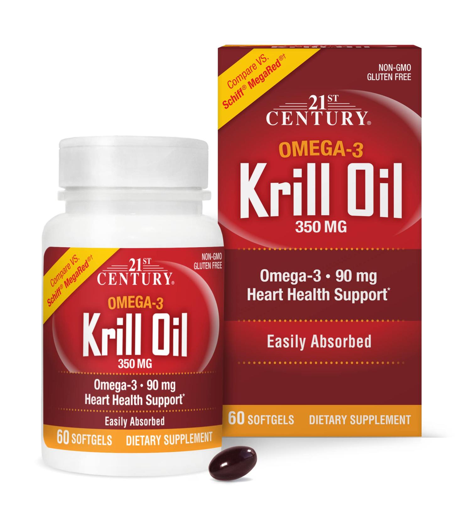 21st Century Krill Oil 300 mg Softgels 60 Count - Buy Online on GoSupps.com
