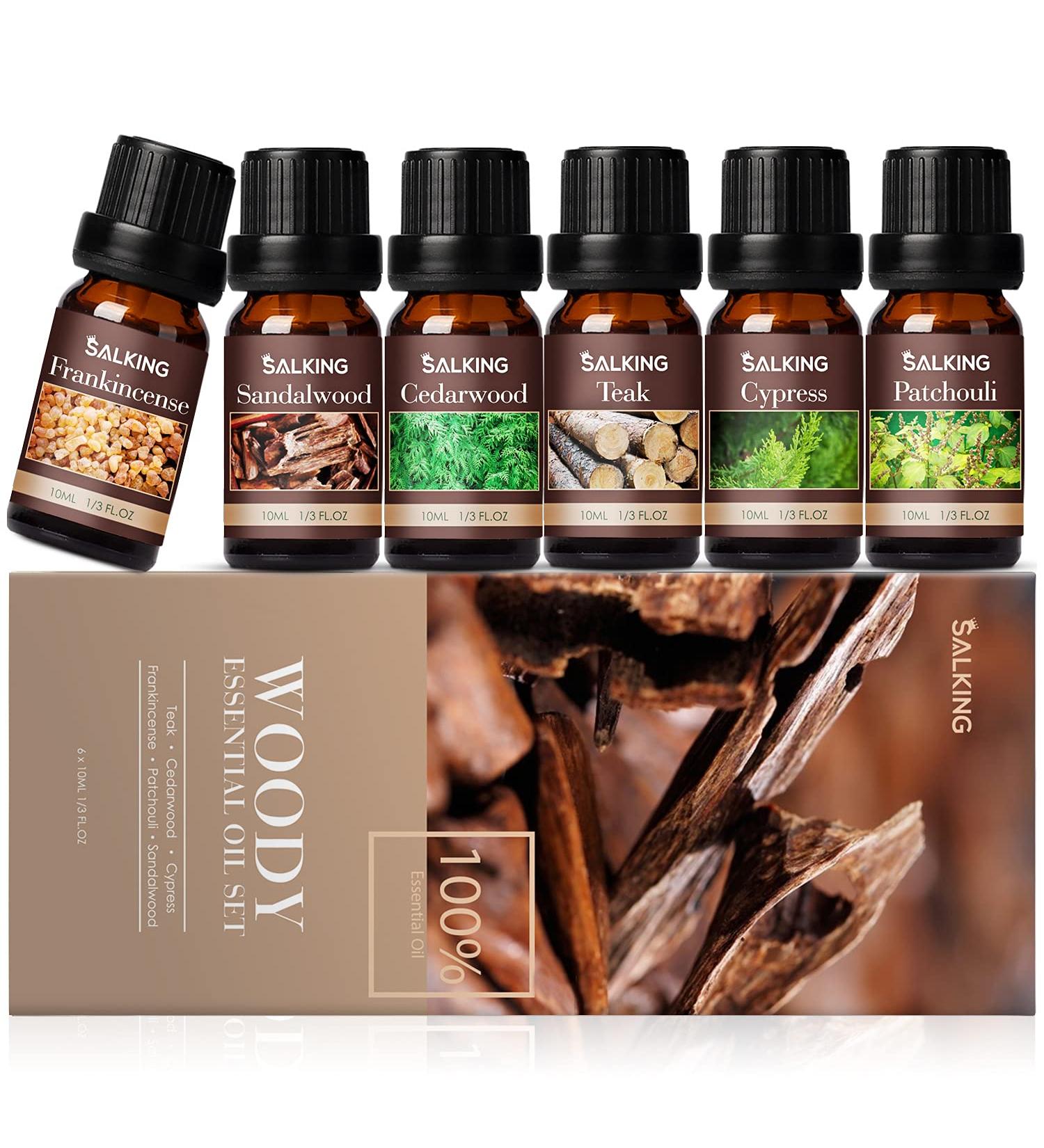 Men's Essential Oils Set - 6 Manly Fragrance Oils for Home Diffusers - Frankincense, Teakwood, Sandalwood, and More - Aromatherapy & Candle Making - Buy Online on GoSupps.com