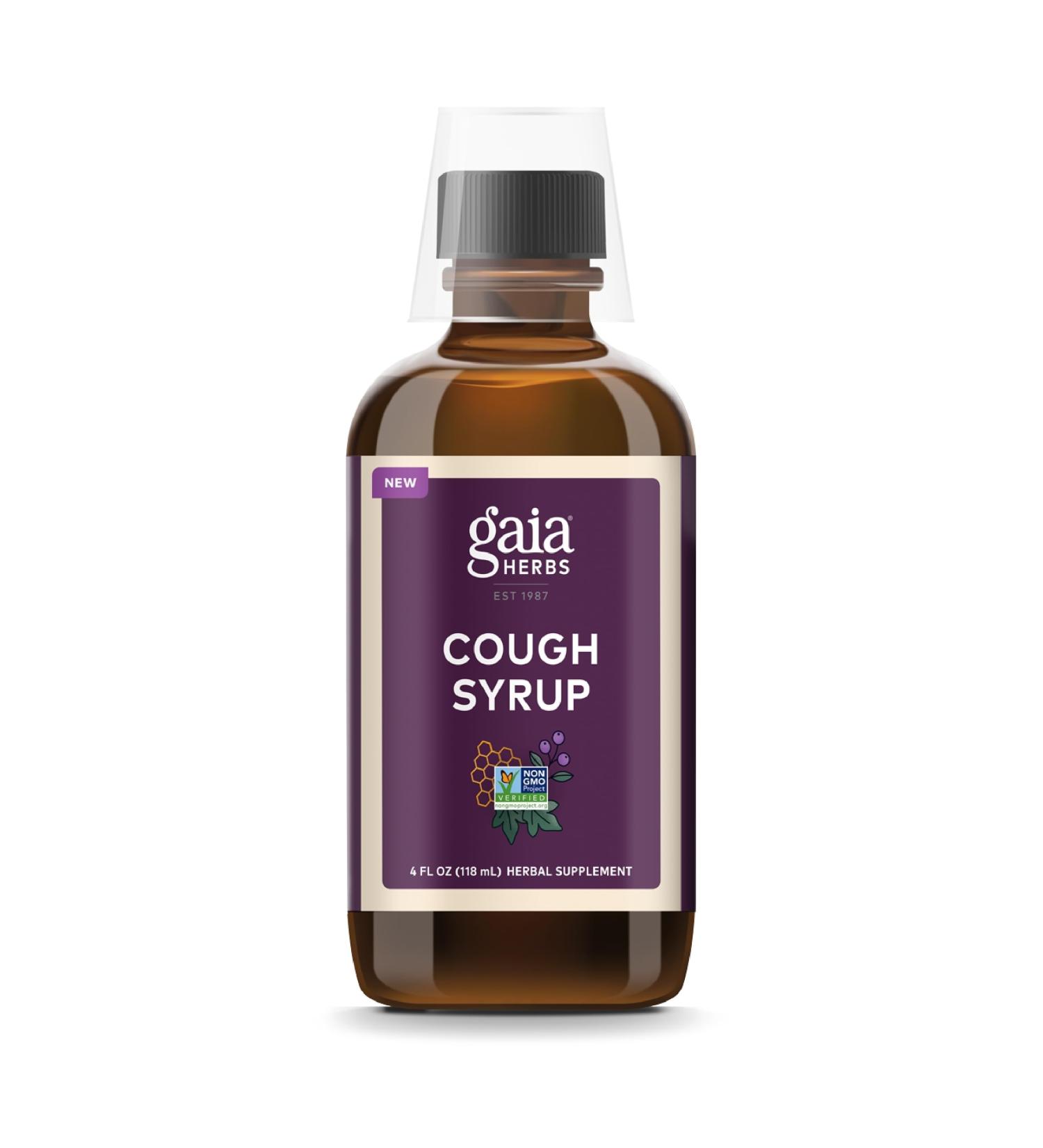 Gaia Herbs Cough Syrup Original - Soothes Occasional Dry Coughs - with Honey Ivy Leaf Black Elderberry - 4 Fl Oz - Buy Online on GoSupps.com