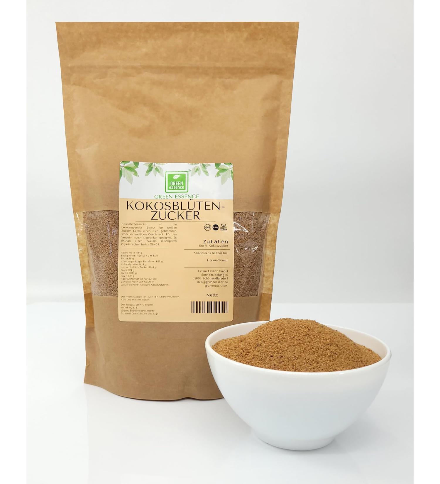 Coconut Palm Sugar 1 kg - Organic Vegan Sweetener | Natural Coconut Blossom Sugar with Caramel Note - Healthy Sugar Alternative - Buy Online on GoSupps.com