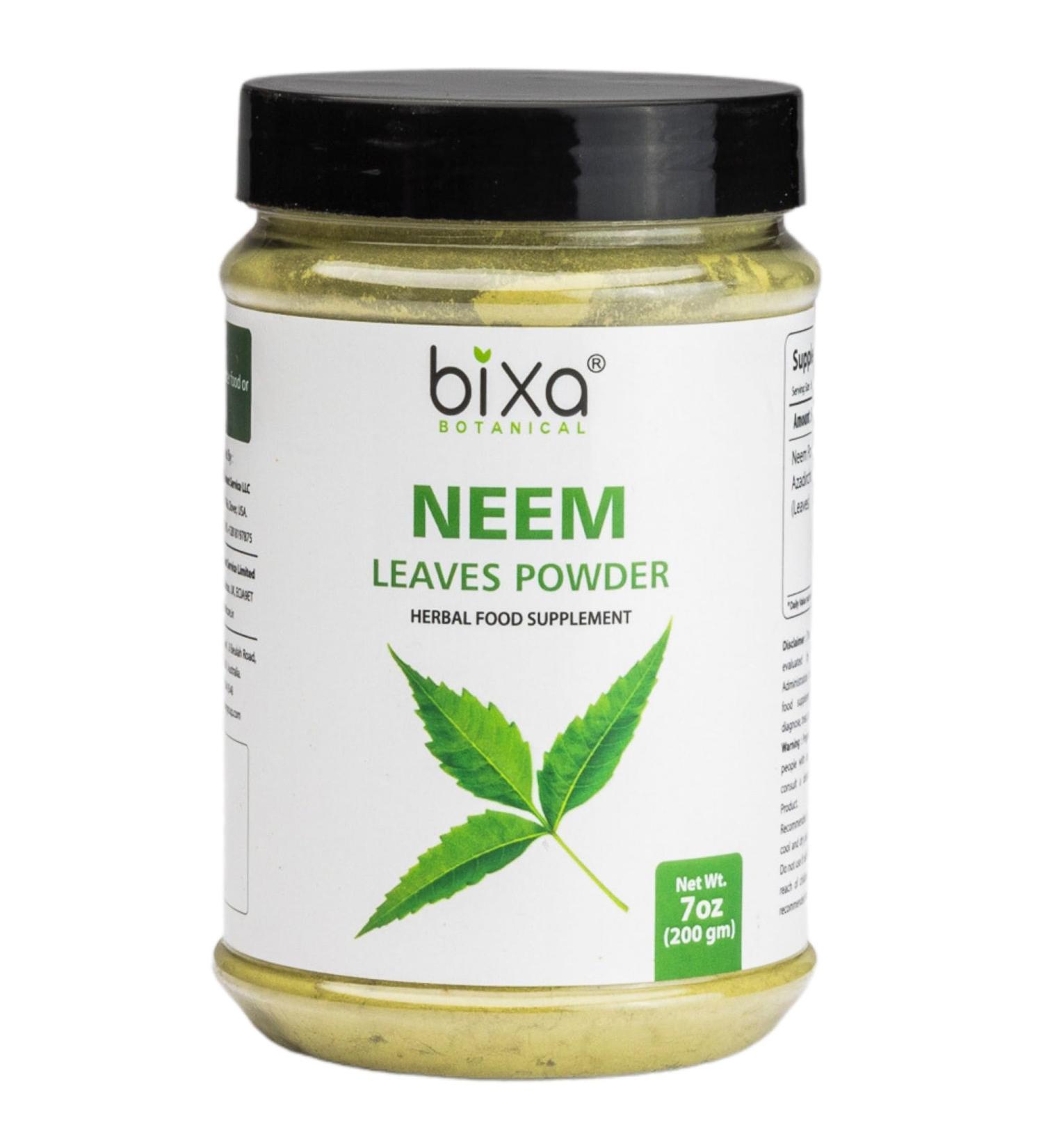 Neem Leaf Powder - Herbal Blood Purifier & Anti-Septic Supplement | Reduces Blood Sugar & Allergies | 200g / 7 Oz - Buy Online on GoSupps.com