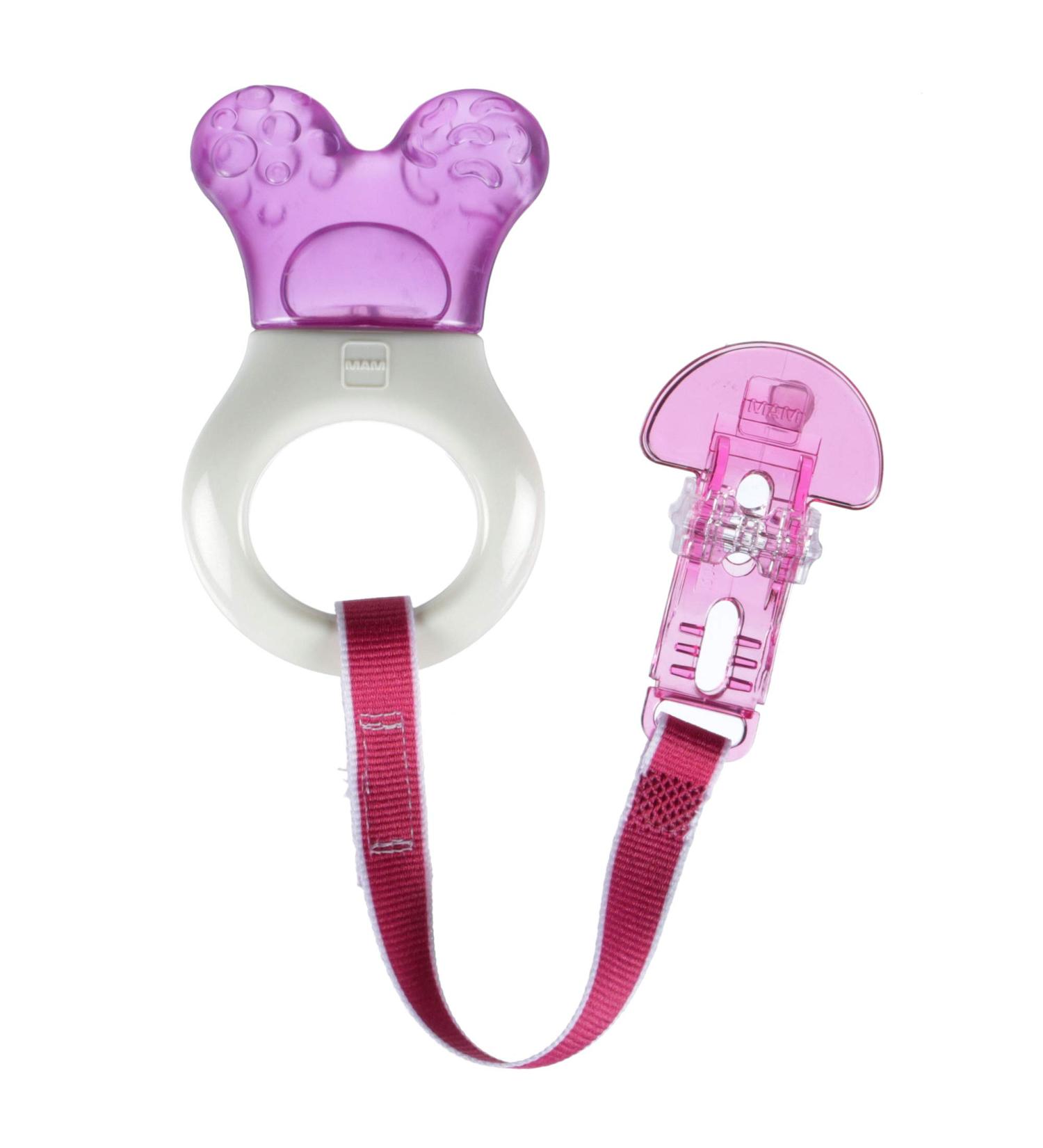 MAM Baby Toys Teething Toys Mini Cooler Teether with Clip Girl 2+ Months (1 Count) MAM Mini Cooler Teether for Baby Girl Teething Pain Baby Essentials 1 Count (Pack of 1) Girl - Buy Online on GoSupps.com