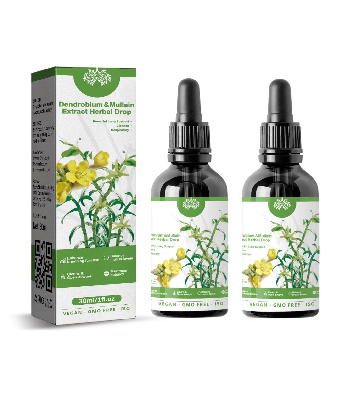 RCSCBC 2023 Dendrobium & Mullein Extract Herbal Drops - Powerful Lung Support Care Essence (2pcs) - Buy Online on GoSupps.com